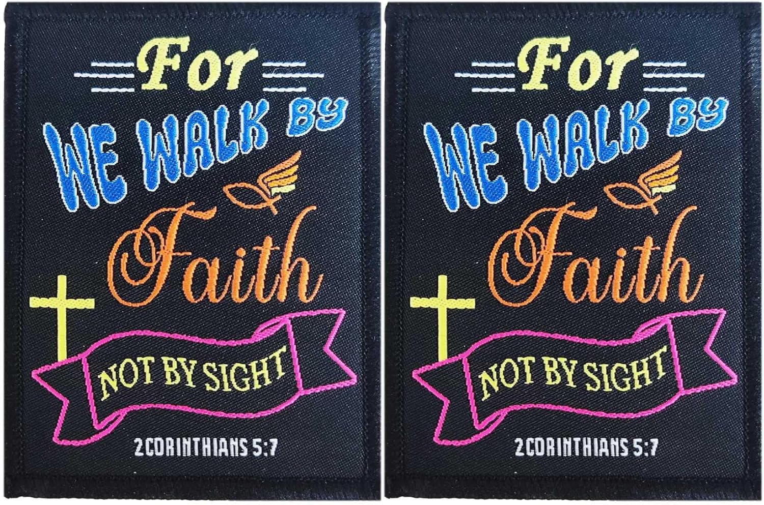 Amazon.com: 2Pieces Corinthians 5:7 Bible Verse Patches, for We Walk by ...