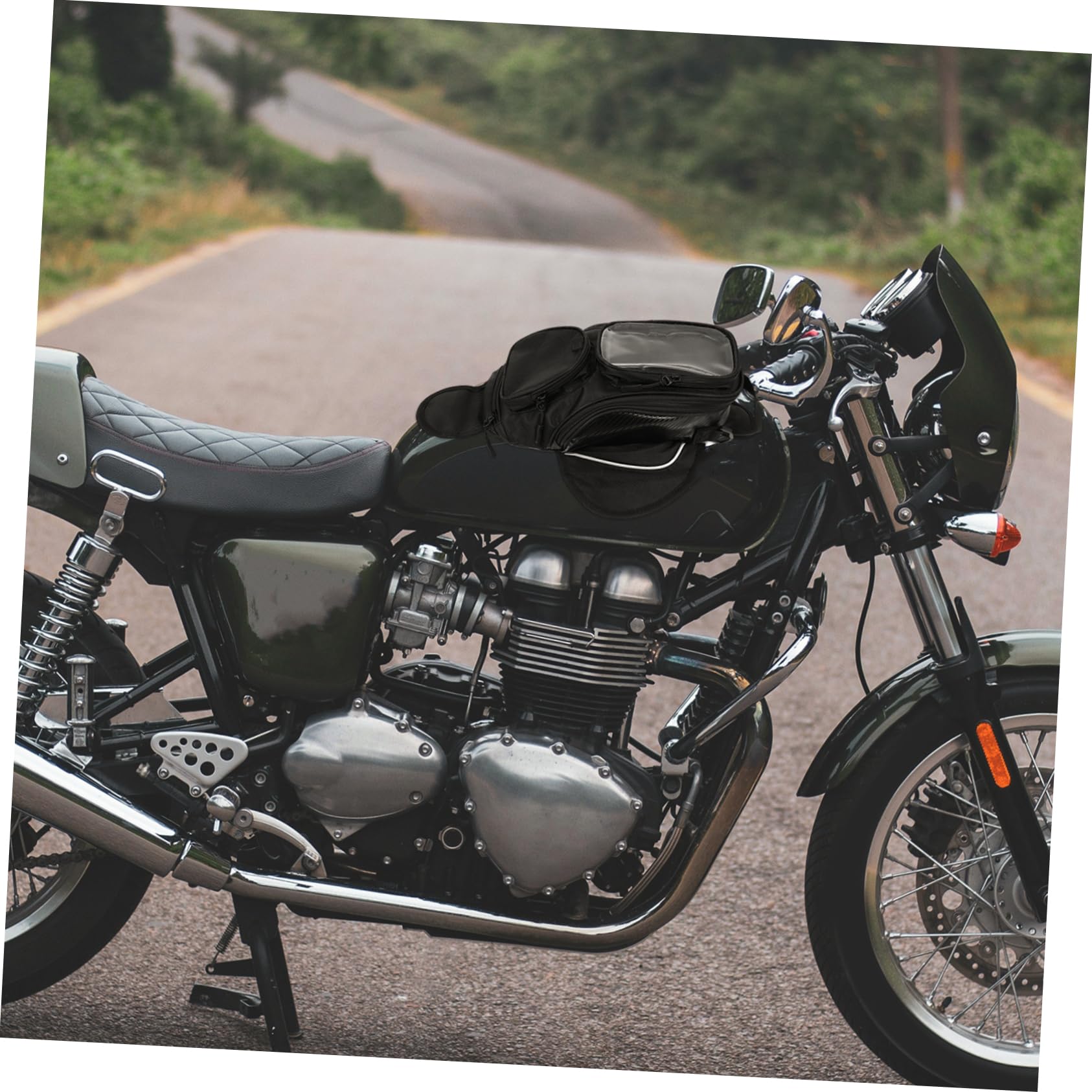 VALICLUD Großer Motorrad Tankrucksack Schwarz aus Oxford Cloth
