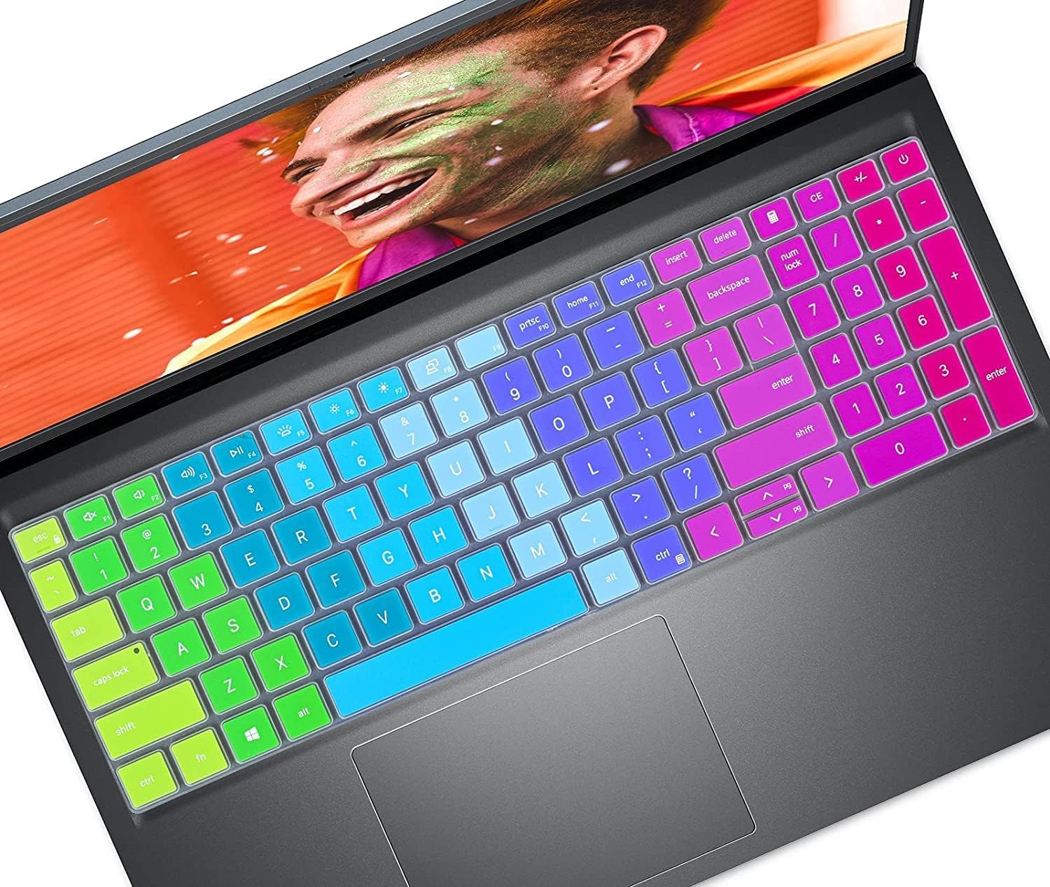 Silicone Keyboard Cover for Dell Inspiron 15, Vostro 15 &16 Laptops (Multicolor)