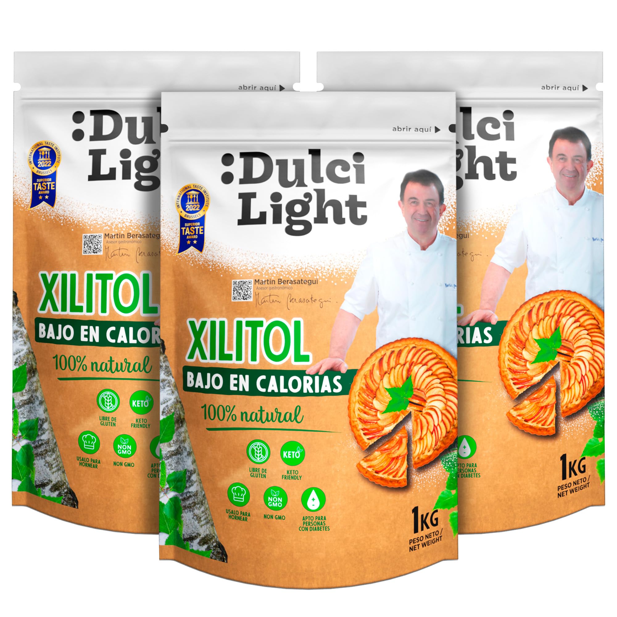 Dulcilight Édulcorant Xylitol Sucre de Bouleau 3kg 100% Saveur Naturelle | Zero Non OGM Keto Végétalien Sans Gluten Calorie Réduites | Sans Sucre pour Diabétiques Pouvoir Édulcorant 1:1