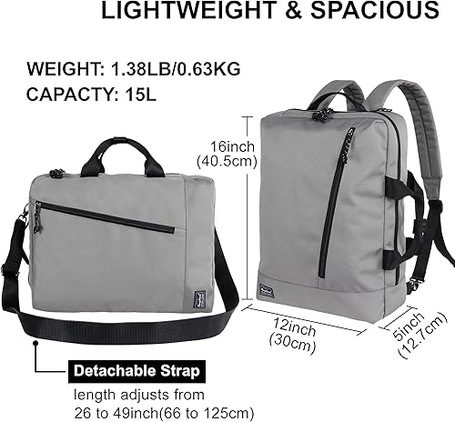 Miniatura 2 de Rangeland Mochila Smart Business Brief - Bolso de mensajero de hombro para laptop Urban Commuter, Gris,claro