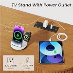 DHH 55" TV Stand with Power Outlet for TVs up to 60 Inch, Entertainment Center with Storage and Adjustable Shelves, Modern Media Console with Sliding Doors for Living Room, Yellow Walnut