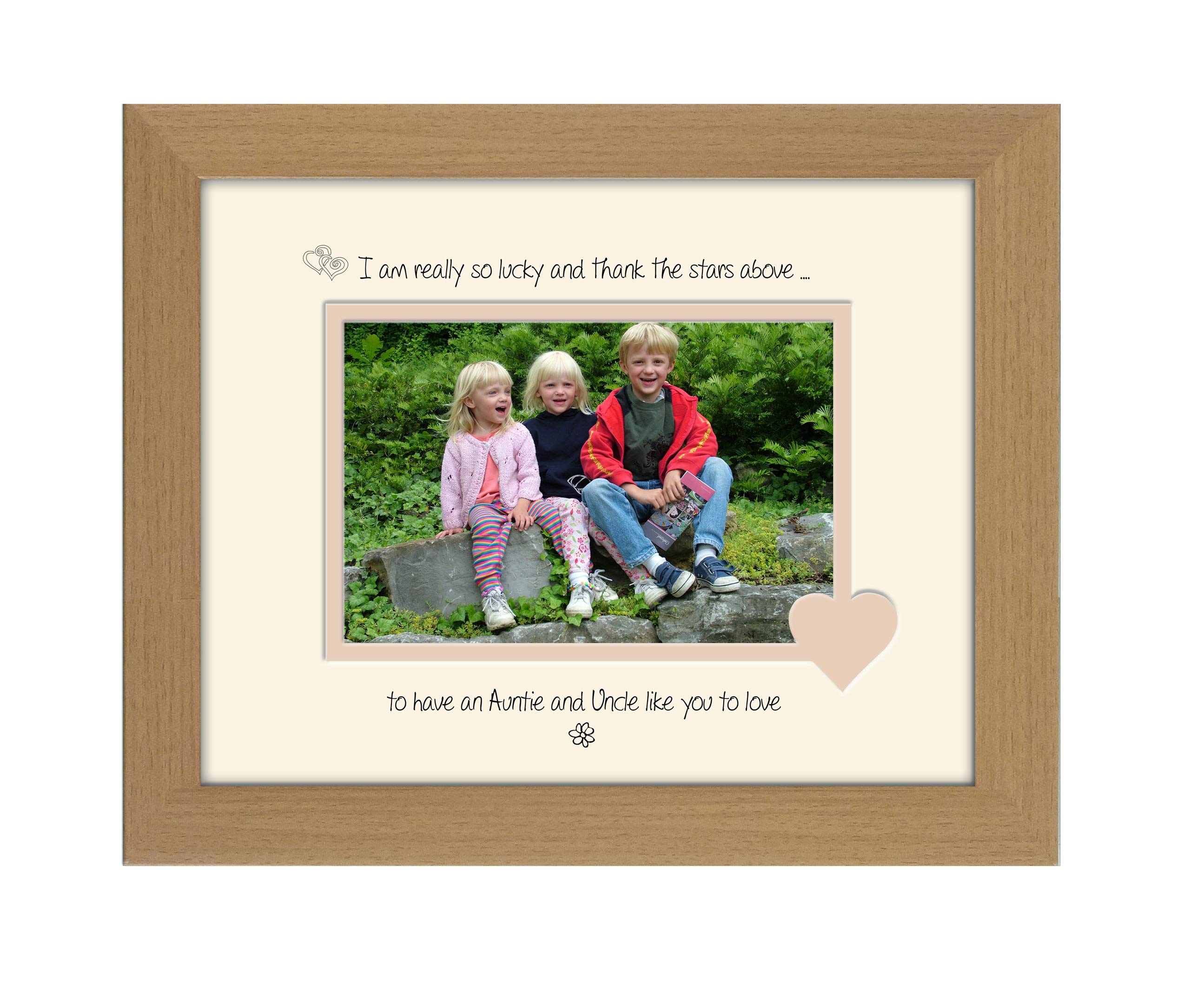 Photos In A Word Oak Finish Frame Cream Mount Beige Inside Auntie And Uncle Photo Frame Thank The Stars Above Personalised Double Mounted Quality Gift (Oak Finish Frame Cream Mount Beige Inside)