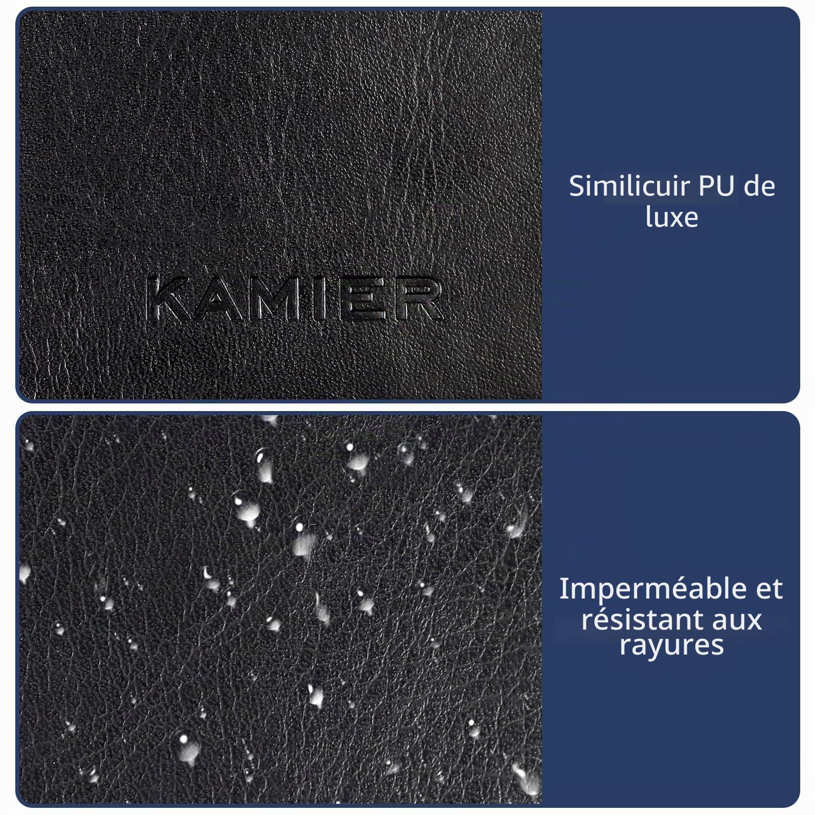 KAMIER Coffret de Voyage pour Montres, Étui Homme 2 Montres Solide en PU Cuir avec Cadenas à Combinaison, Boîte de Rangement Portable pour Montre, Bagues et Colliers – Cadeau Homme et Femme – Noir
