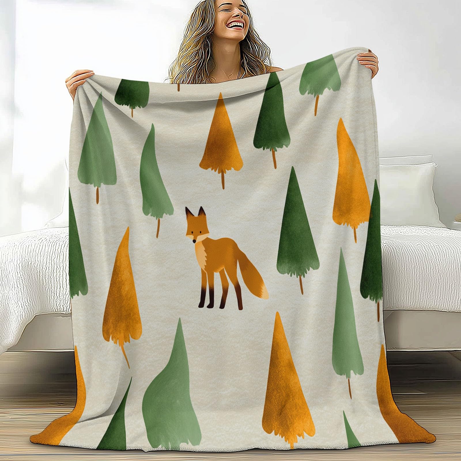 Plaid douillet enfant motif renard pour des soirées d'hiver cocooning