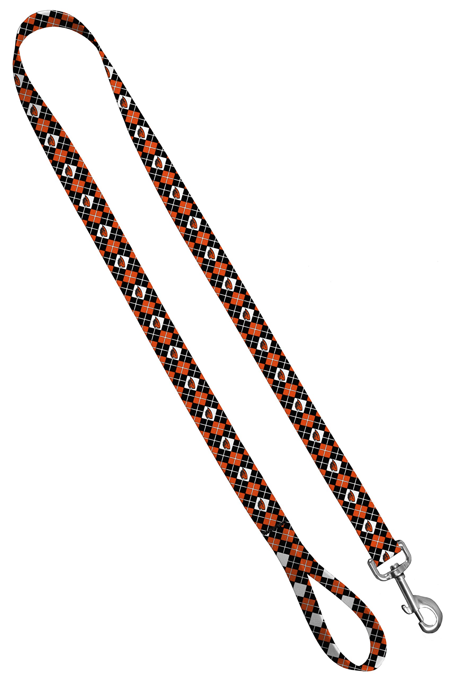 Leash 3/4" by 6', Oregon State - Orange Black Argyle