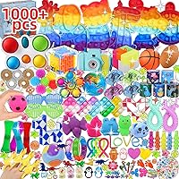 BILLFULL 1000pc Fidget Toys Bulk Party Favors for Kids - Sensory Fidgets, Birthday Goodie Bags, Classroom Prizes, Pinata Fillers, Stocking Stuffers