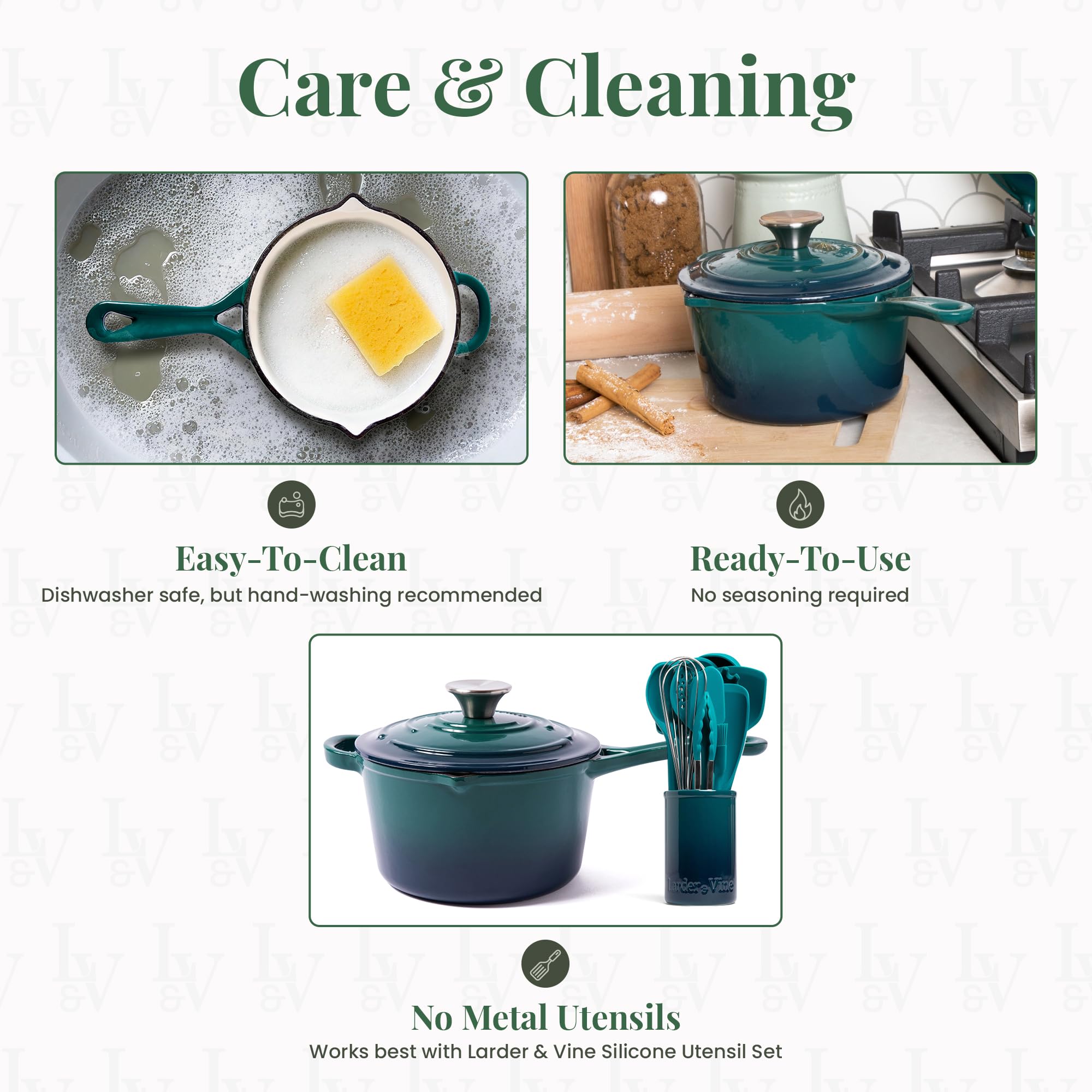Larder & Vine Enameled Cast Iron Saucepan - 2.2 qt -8
