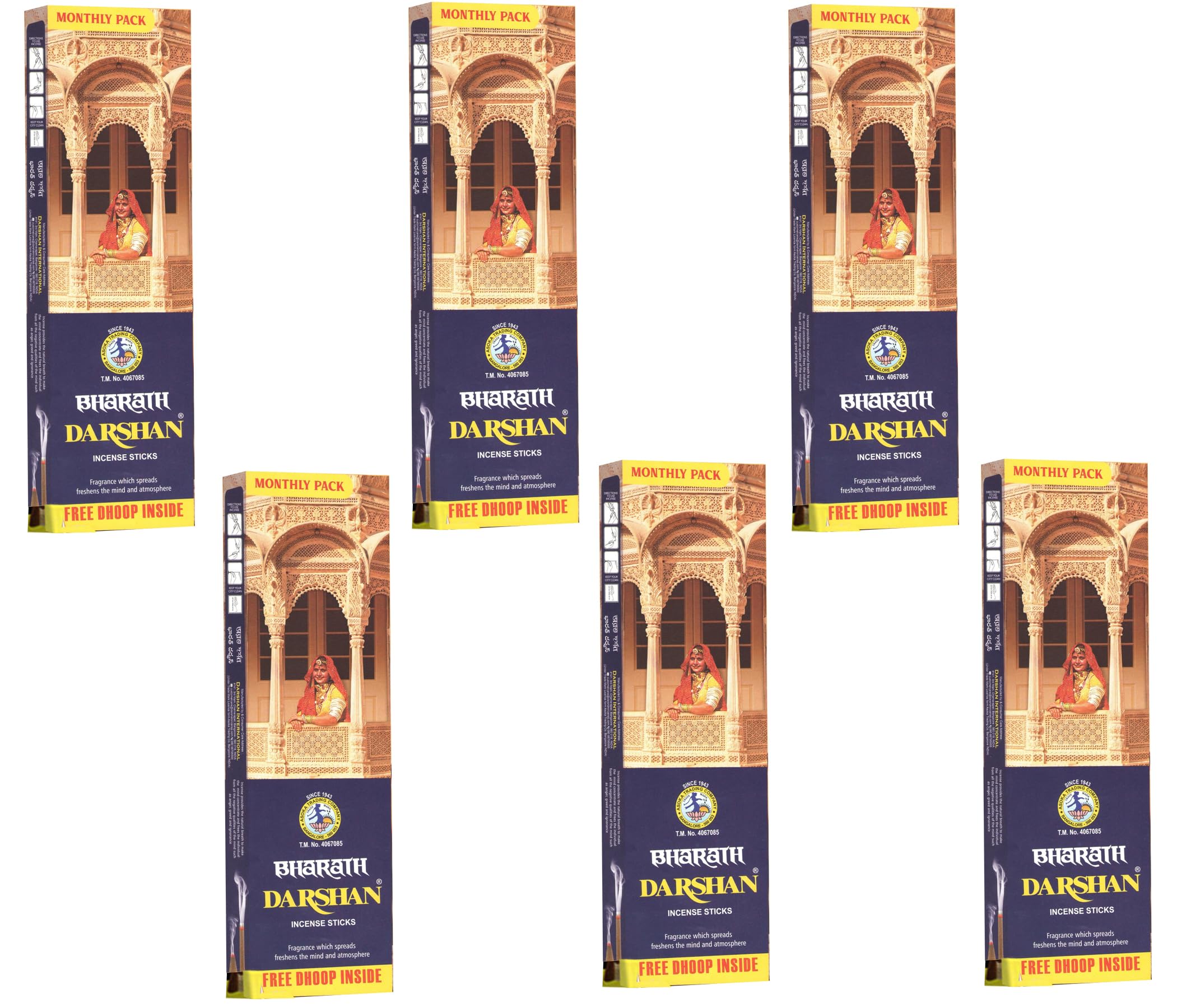 Darshan Incense - Bharath Darshan Incense Sticks (Agarbatti) 180 Grams Box (6) (B0D7T9TG6K) Amazon Price History, Amazon Price Tracker