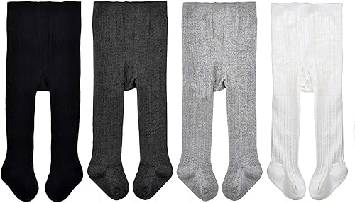 Epeius - Mallas de punto trenzado para bebé, medias de algodón, para recién nacidos, infantes, niñas (36 unidades)