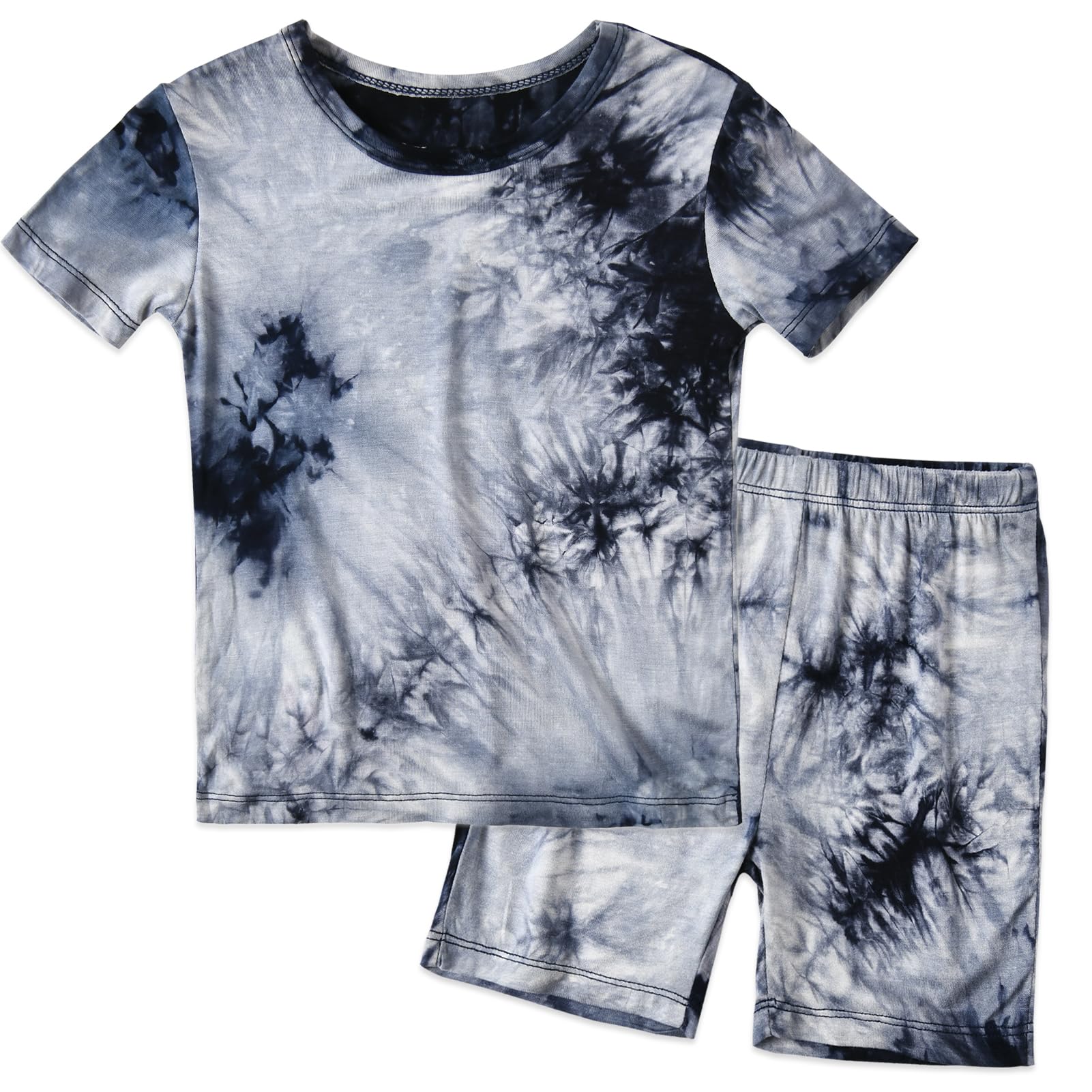 Baby Toddler Summer Short Pajamas Set Viscose Tie Dye Kids 2pcs Cool Sleepwear PJs Set 1-5T
