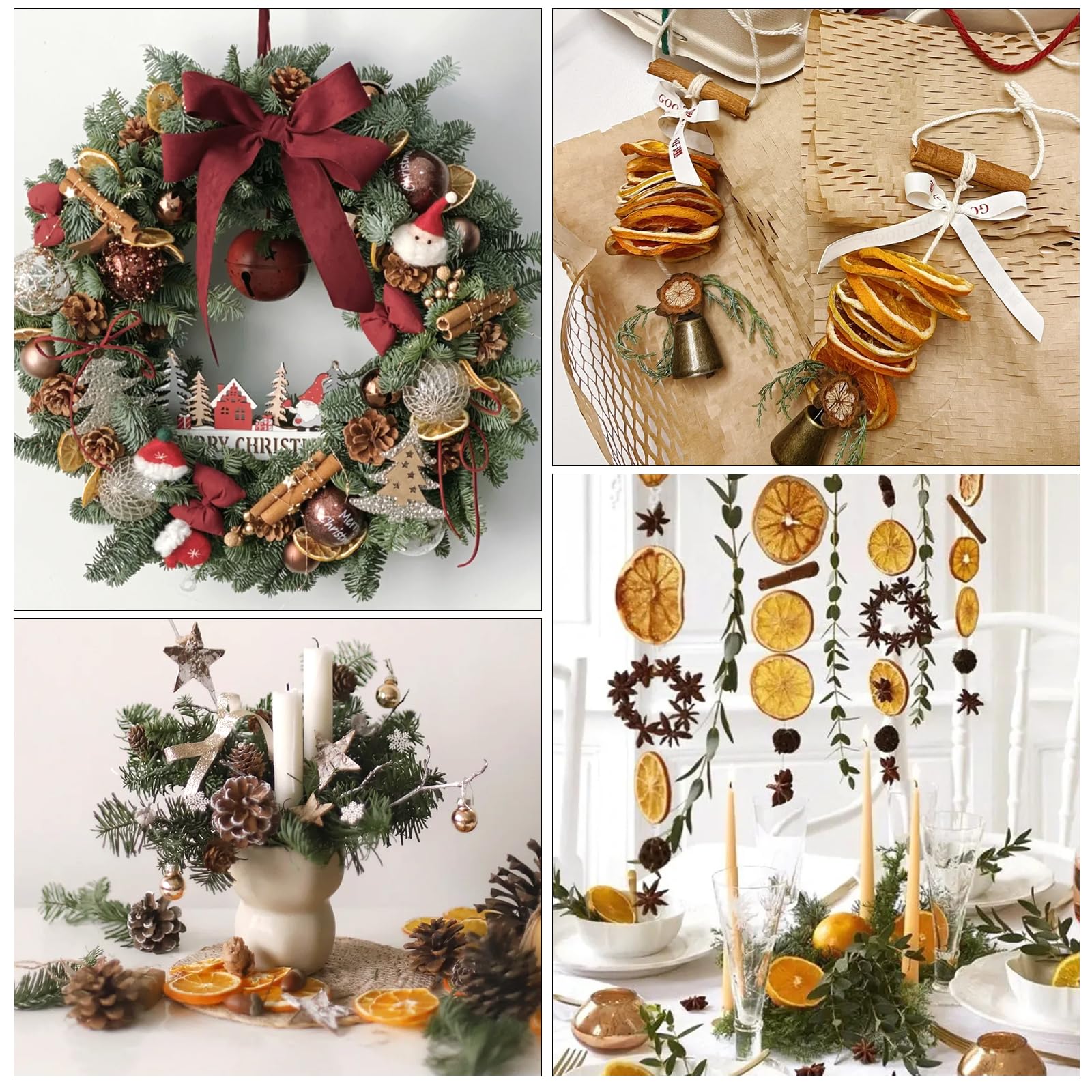 50 Pezzi Arance Essiccate Decorative Naturale Fette Arancia Essiccate Decorazioni Slices di Arance Disidratate Frutta Secca per Decorazioni Natale per Alberi di Natale Ghirlande Natalizie