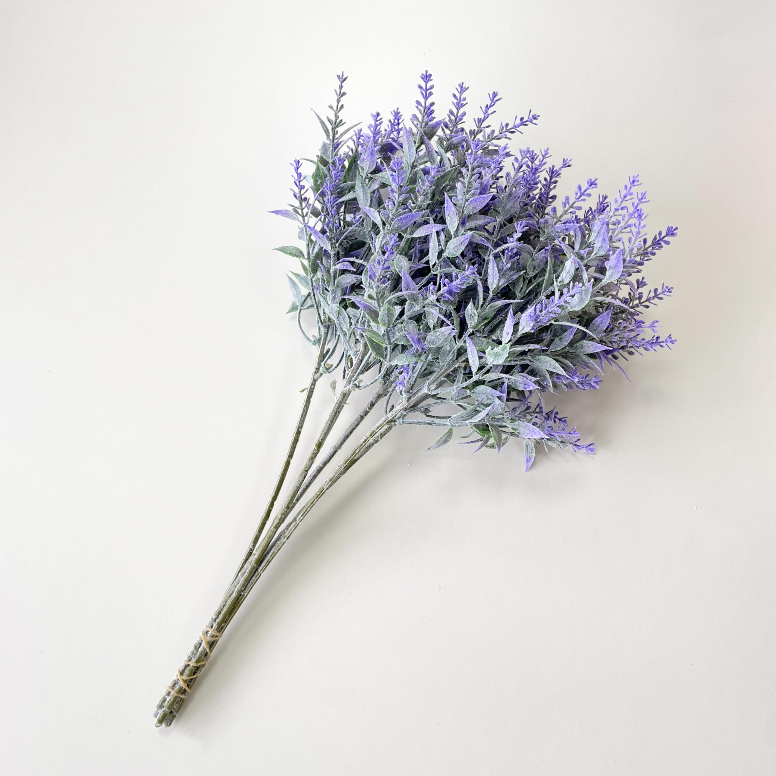 Decor Essentials Wild Gypsophilia Sprig Bunch Bouquet - Perfect for Wedding Events Bridal Vase Centrepieces (Flocked Lavender Sprig Purple)