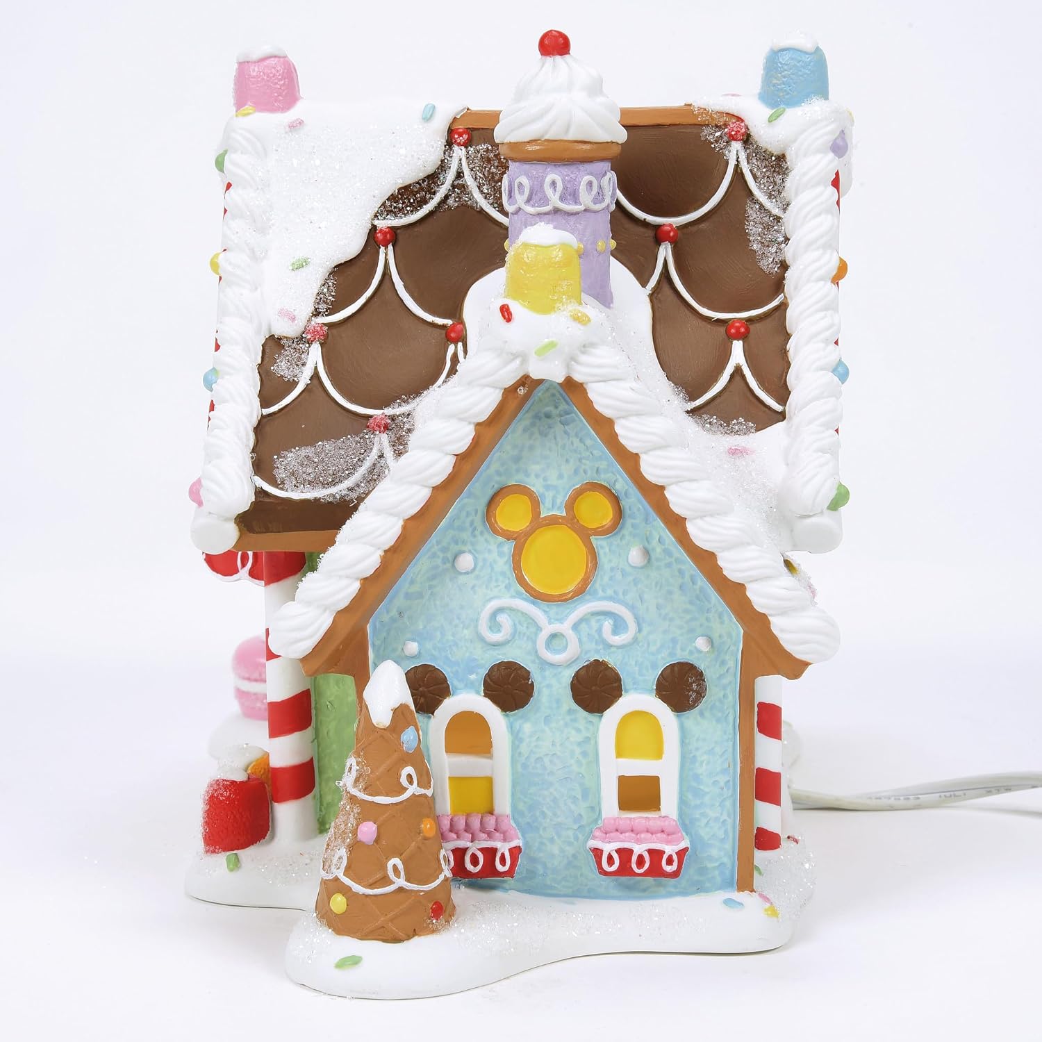 Department 56 Disney Village Mickey Mouse Peppermint Villa Lit Building, 6.3 Inch, Multicolor