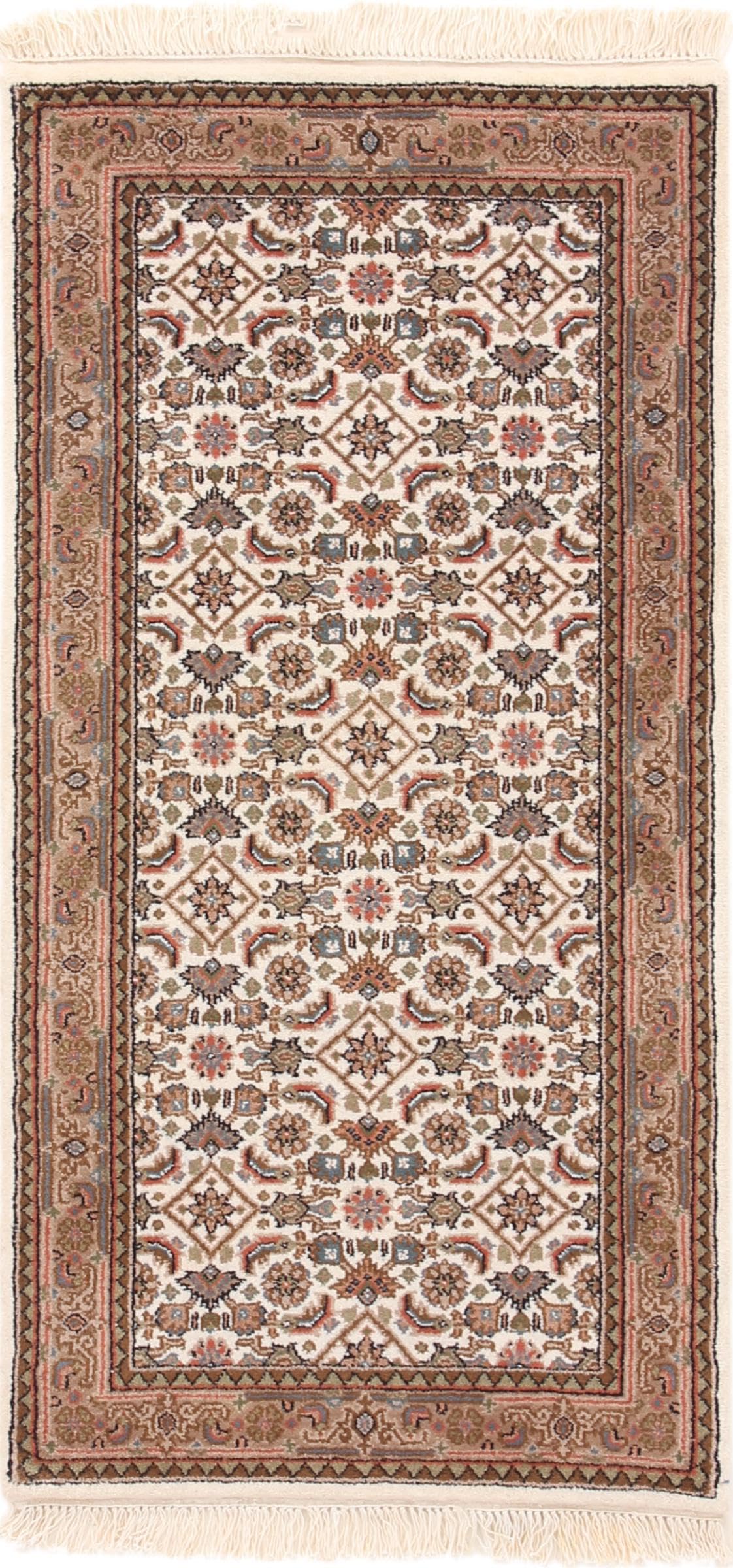 Tapis d'Orient Indo Kashan 72x137 en pure laine fait main