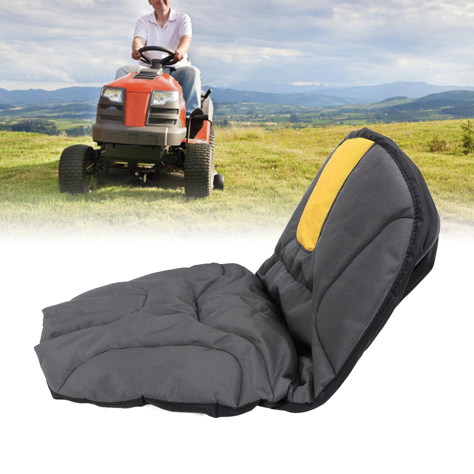 Focket Funda para Asiento de Tractor, Tela Oxford 600D, Resistente a la Intemperie, Antideslizante, Funda para Asiento de Cortacésped, Cojín para de Cortacésped con Fácil Instalación y Limpieza para