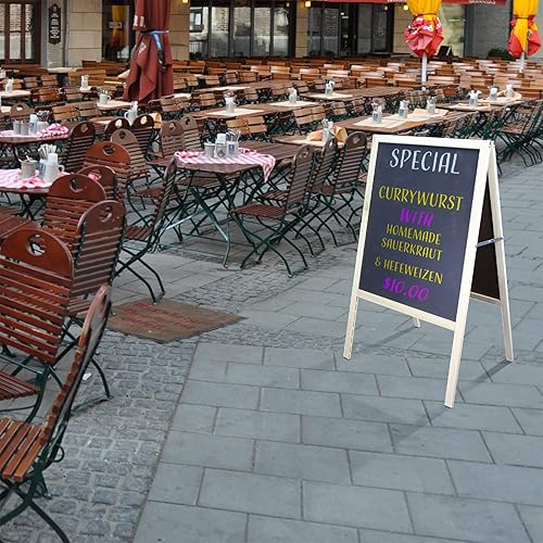 Miniatura 7 de Crestline Products - Caballete de marquesina (2 pizarras negras), caballete de madera teñida, 42 pulgadas de alto x 24 pulgadas de ancho