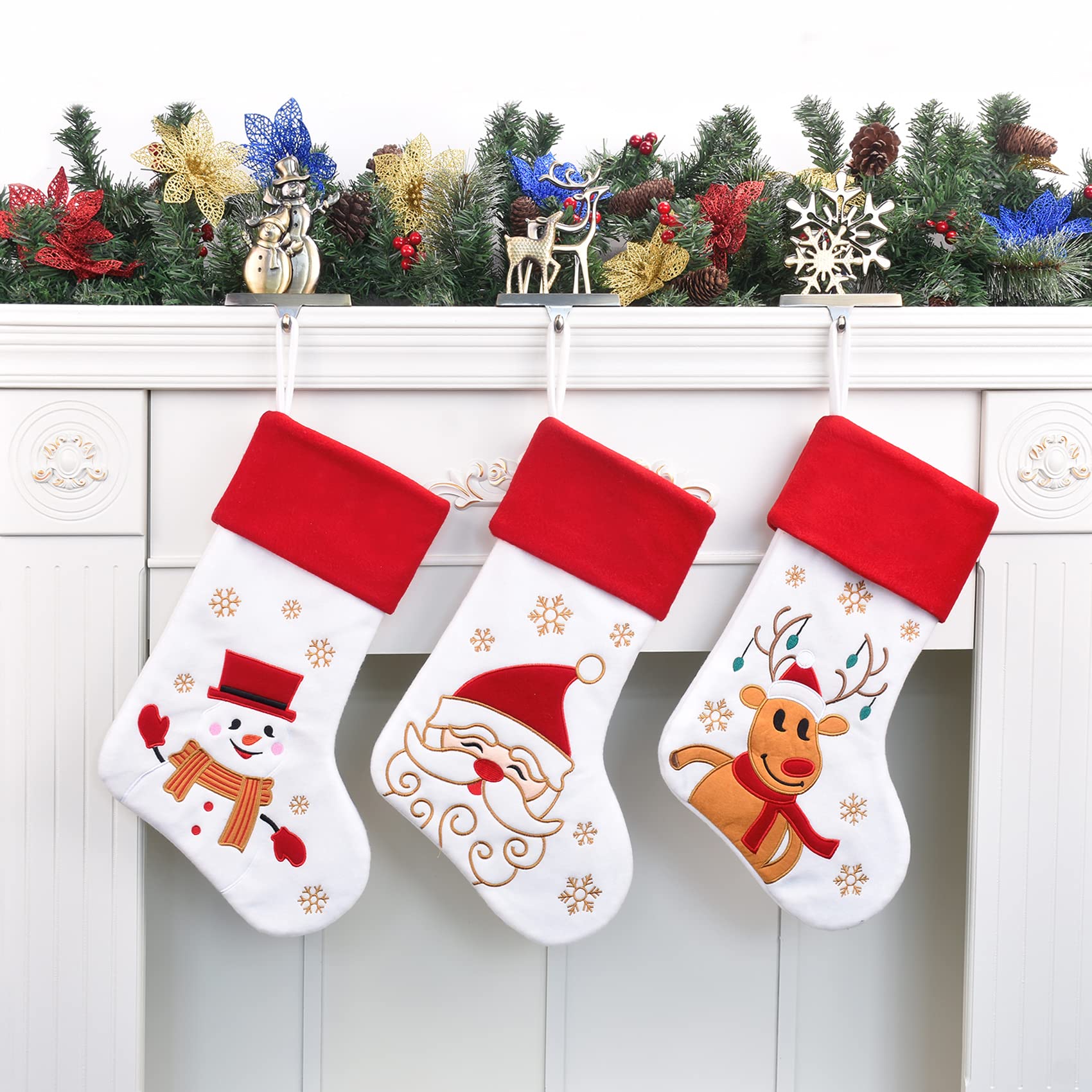Trimming Shop 4 Portaposate Natalizi A Forma Di Calza: Kit Decorazione Tavola Festiva