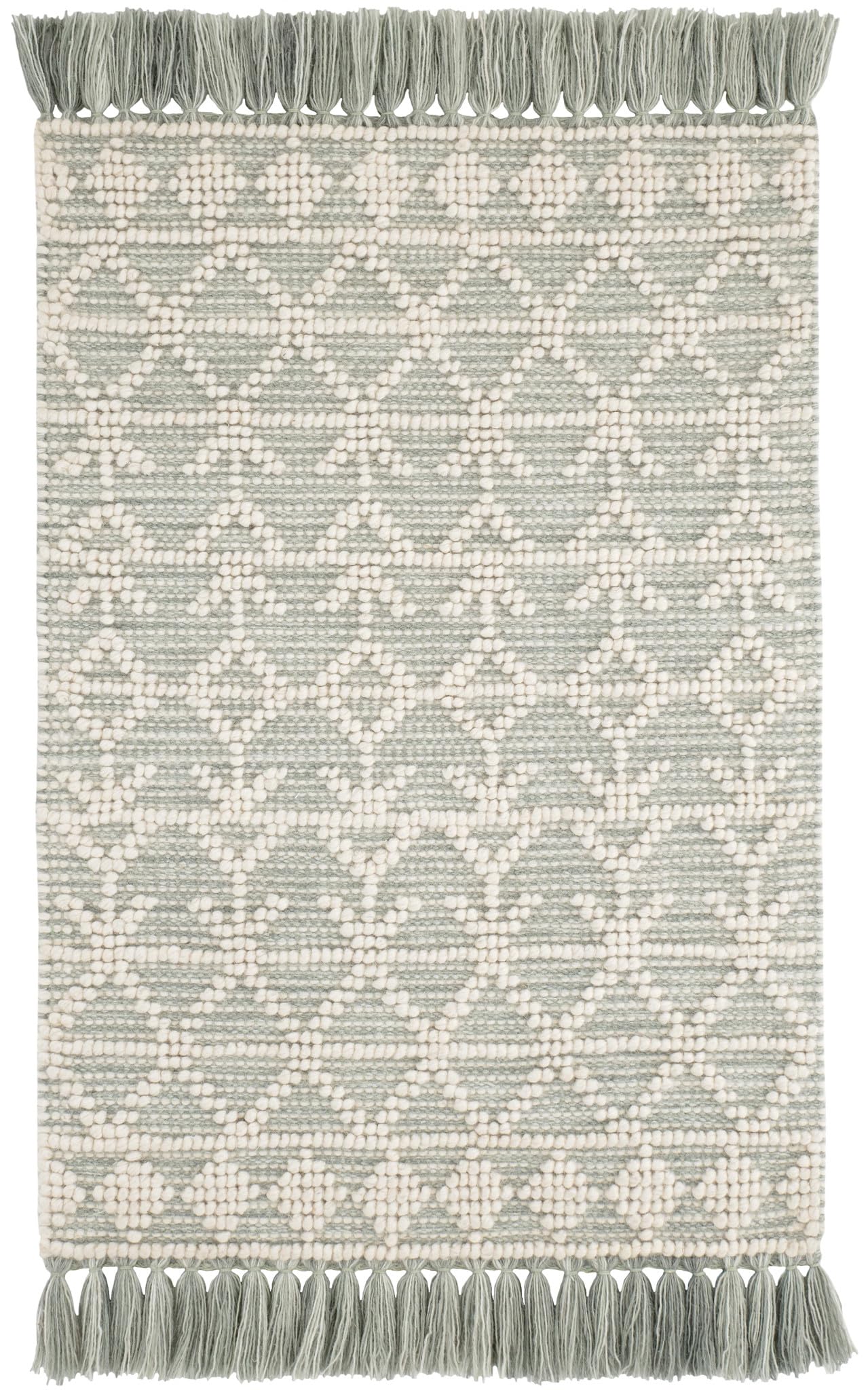 Dash & Albert Pembrook Desert Sage Handwoven Wool Rug, Runner-2.5 X 8 Feet, Green Geometric Pattern - Premium Luxury Hotel Quality Soft Breathable