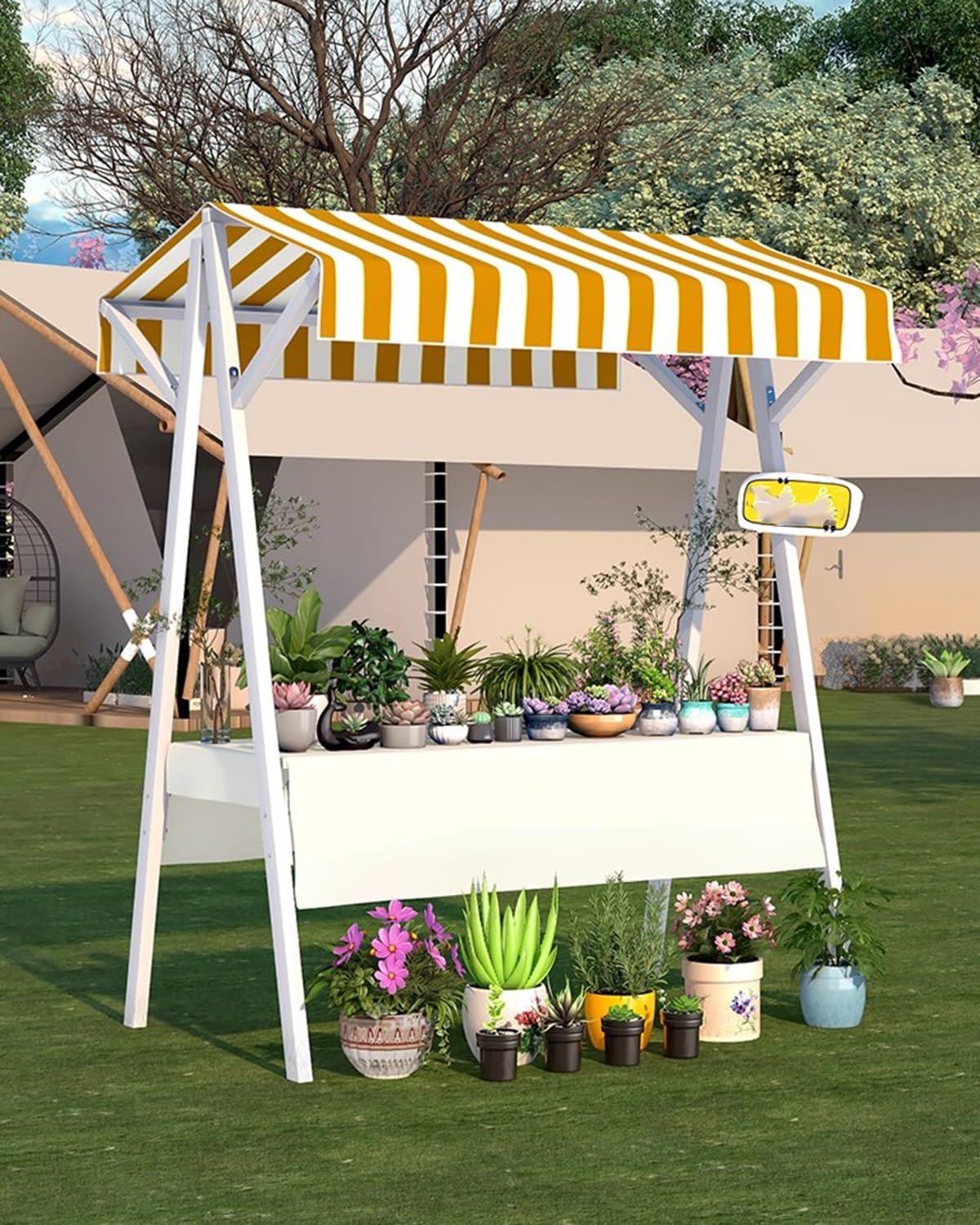 Tavoli Pieghevoli per Mercatini Chiosco di Cibo Pieghevole in Acciaio con Parasole e Luce A LED, Cibo da Strada, Snack, Dolciumi, Vendita al Mercato, Espositore per Fiere, Bar e Stand di Concessioni(Y