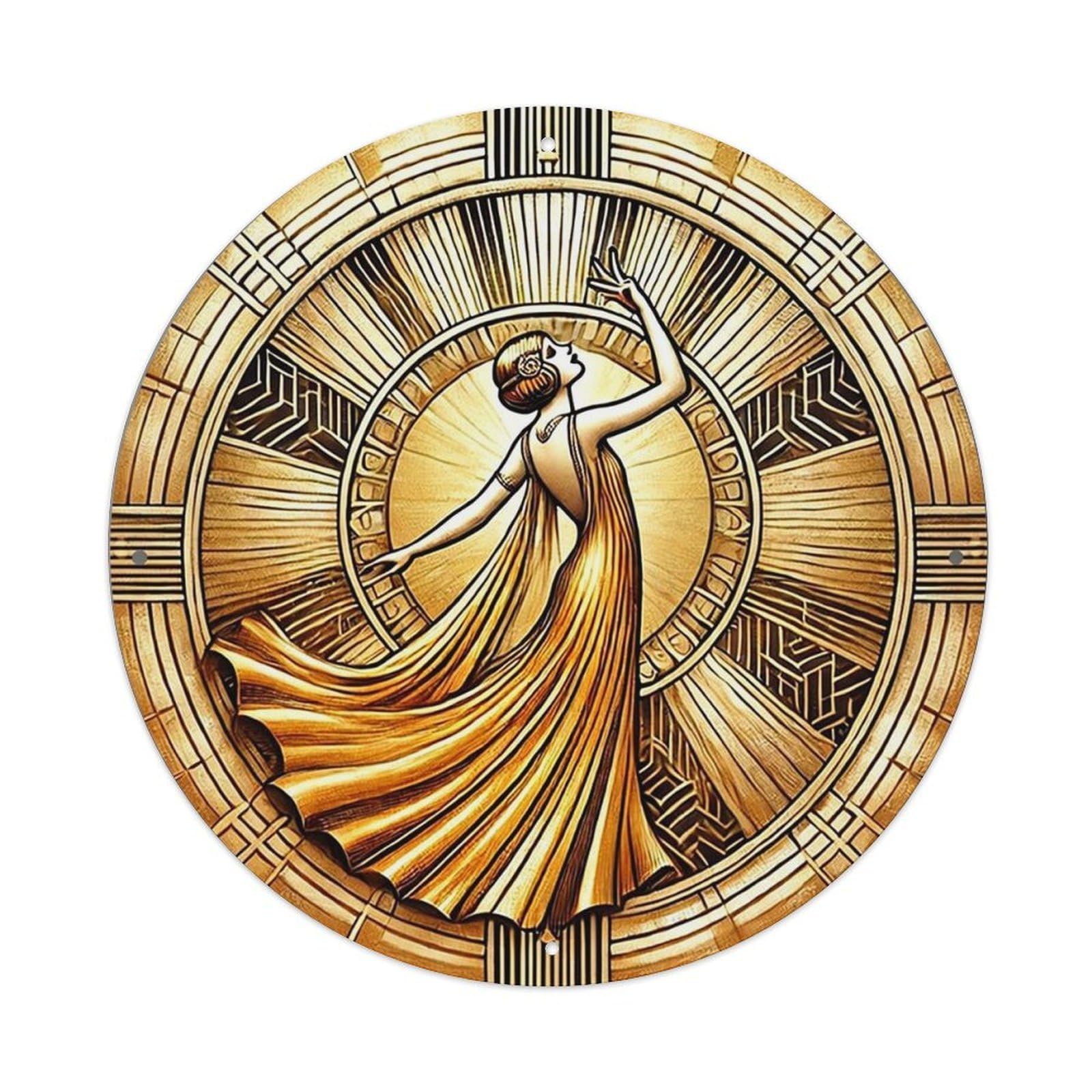 Art Deco Dance Figure Design Metal Tin Sign Plaque