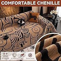 Vista 104 de VClife funda boho de sofá de felpilla para sofá seccional, funda antideslizante para sofá de 2 plazas, protector para mascotas con borlas, funda