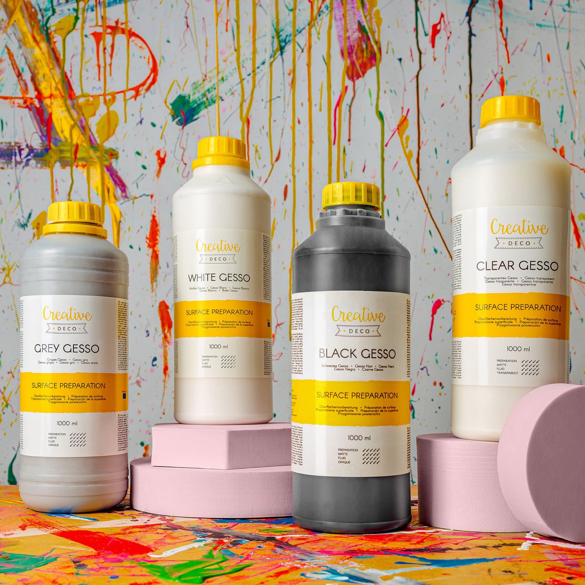 Image secondaire de Creative Deco Gesso Acrylique Gris 1L - Sous-Couche et Apprêt pour Peinture