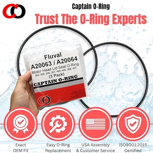 Miniatura 5 de Captain O-Ring Repuesto A20063 A20064 Orings para Fluval 304, 305, 306, 307, 404, 405, 406, 407 Anillo de sello de tapa de motor de filtro de