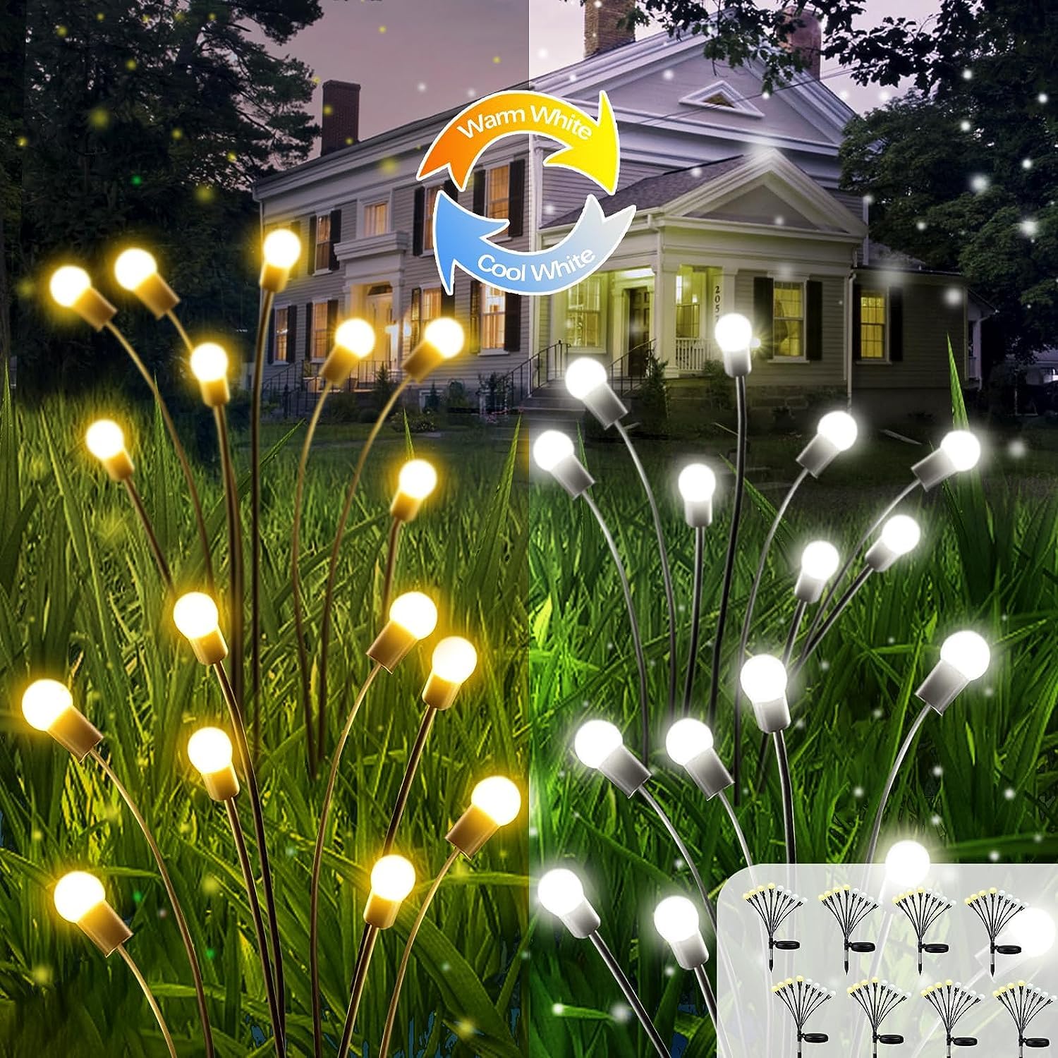 TEESTA 8 Modes, Solar Powered Firefly Lights Outdoor Waterproof Garden Decor 8LED High Flexibility Solar Swaying Light for Yard Outside Pathway Porch Decorations (Pack of 4) (B0CGNFK64X) Amazon Price History, Amazon Price Tracker