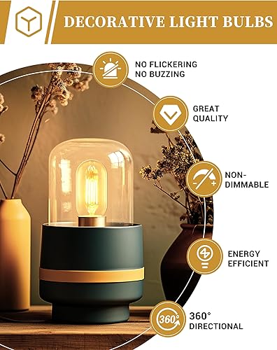 Miniatura 3 de Paquete de 4 bombillas LED Edison, bombillas Edison de 4 W, bombillas de filamento LED antiguas equivalentes a 40 W, base E26, bombilla LED T45 con