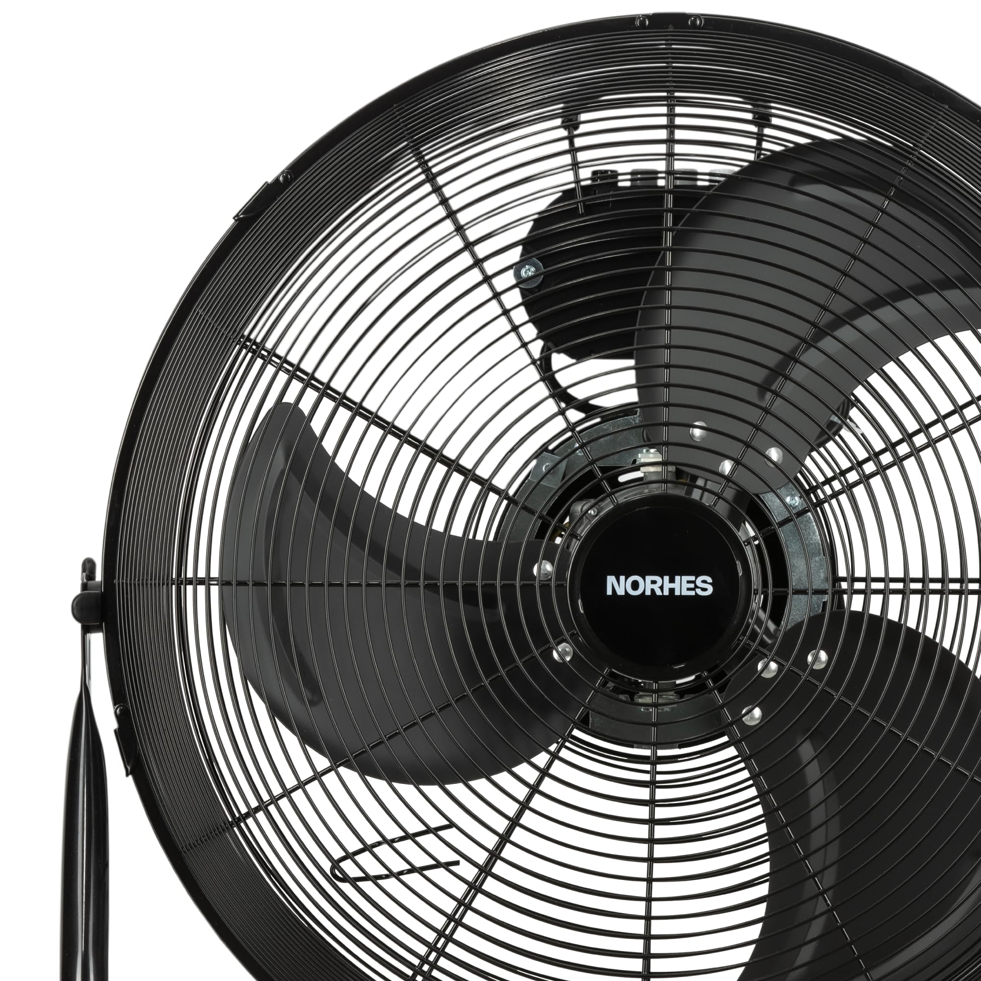 Soleq Ventilador de Suelo Industrial Negro. Motor de 90W. 3 Aspas Metálicas Ø51cm. Flujo de Aire Potente. 3 Velocidades. Basculación 90º. Base Antideslizante.