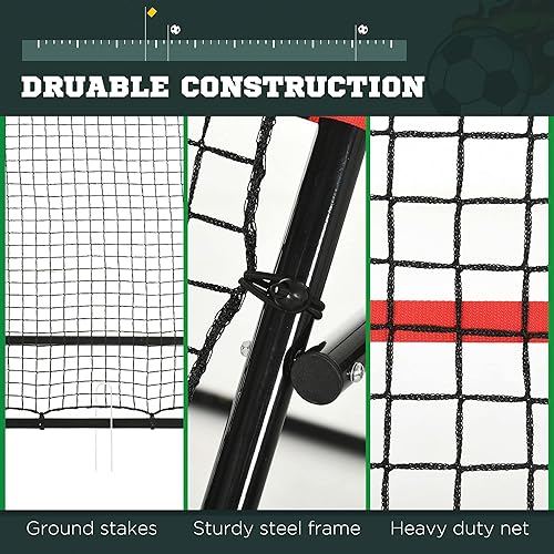 Miniatura 6 de Soozier Red de rebote de fútbol, ajustable y plegable, red de rebote para entrenamiento multideportivo, objetivo para práctica y entrenamiento de