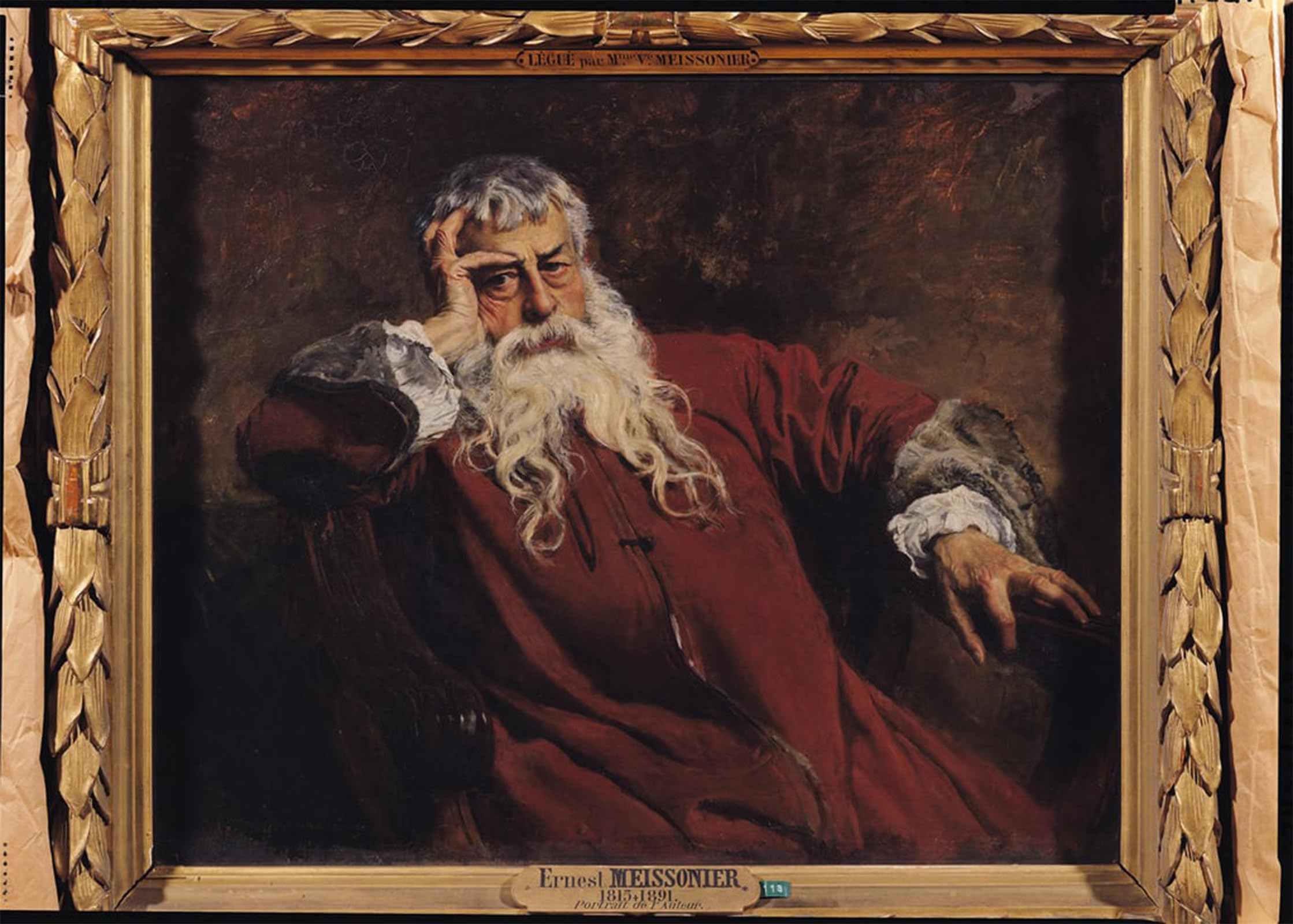 ARTXLXXBN Famous Painting Canvas Artwork Graffiti Print Self Portrait by Jean Louis Ernest Meissonier Portrait Canvas Image for Home Decor 60x90cm