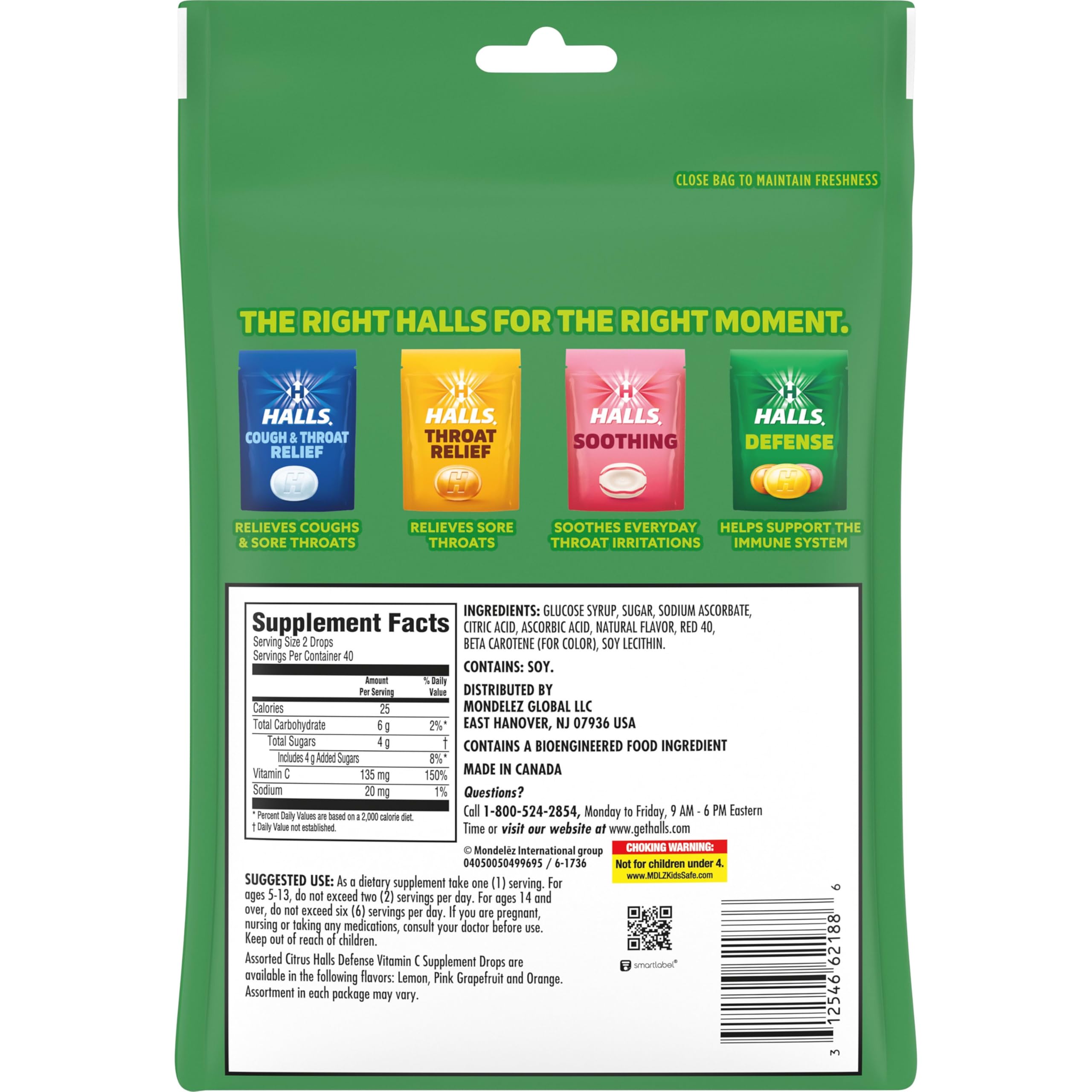 HALLS Defense Assorted Citrus Vitamin C Dietary Supplement Drops, 80 ct — Amazon image 12