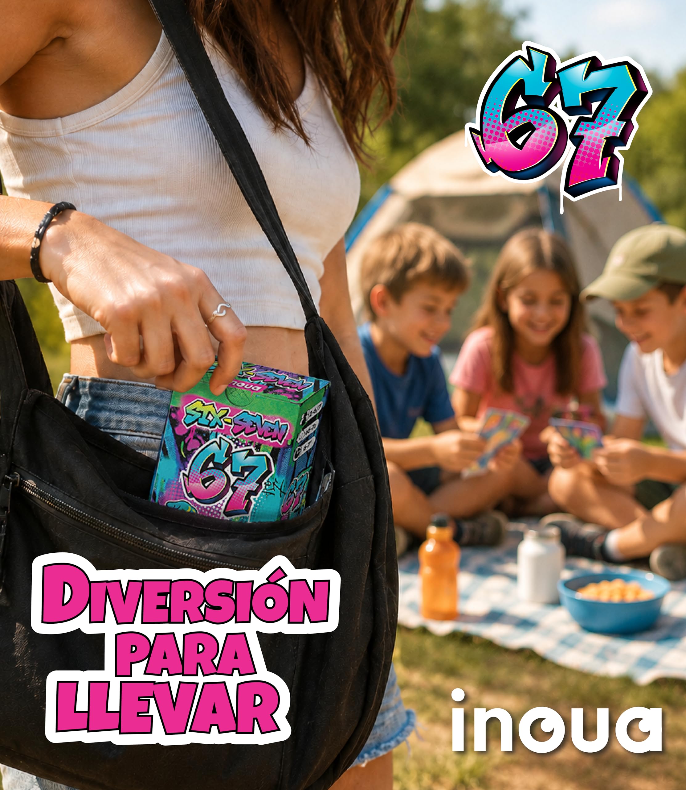 Juego de cartas rápido de reflejos 6-7 | Juego familiar infantil de velocidad y atención | Partidas de 6-7 minutos | 2-7 jugadores | Juego portátil divertido para niños y adultos | Idiomas ES-EN-FR-PT