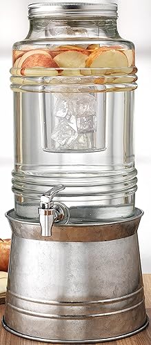 Miniatura 3 de Circleware Breeze - Dispensador de bebidas de vidrio con base de metal que transforma el cubo, la tapa, el infusor de frutas y el inserto de hielo,