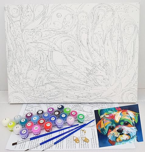 Miniatura 4 de SYNHOK Pintura por números para adultos y niños principiantes, kit de pintura acrílica para decoración de habitación, regalo ideal de 16 x 20