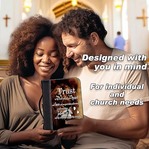 Miniatura 6 de Funda para la Biblia para mujer, tamaño grande, fundas de cuero para la Biblia, regalos espirituales, estuche de transporte de la Biblia