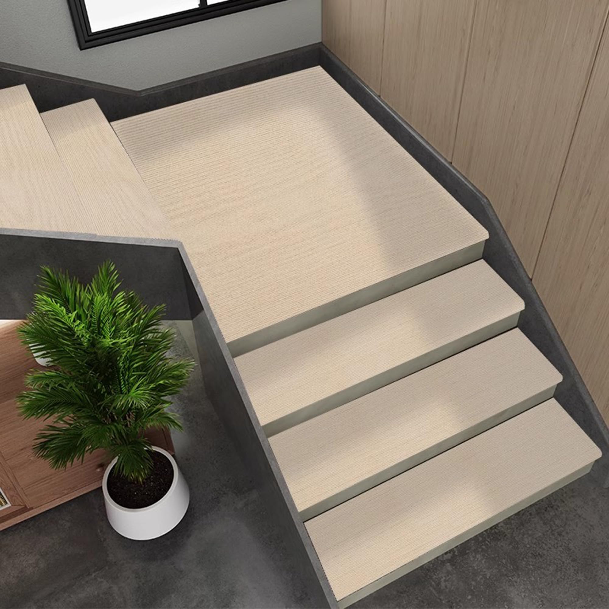 Alfombra de escaleras para mascotas y mayores pack de 4 beige