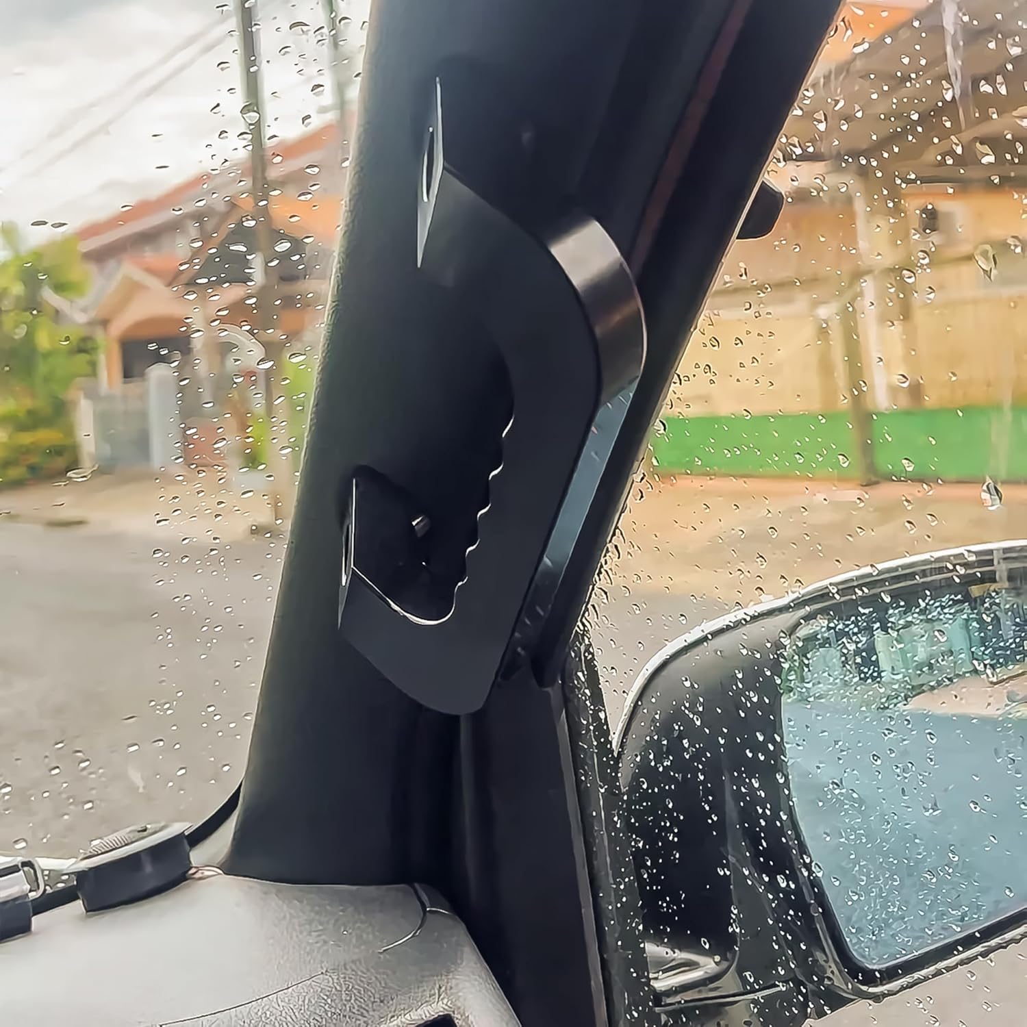 Interior Grab Handle Car Grip - 2 Pack Assist Replacement Passenger Roof Sturdy Billet Handles Heavy Duty Premium Ideal for Camper Trailer RV Handrail Safety Aluminium Alloy Enclosed Door Bar, Black