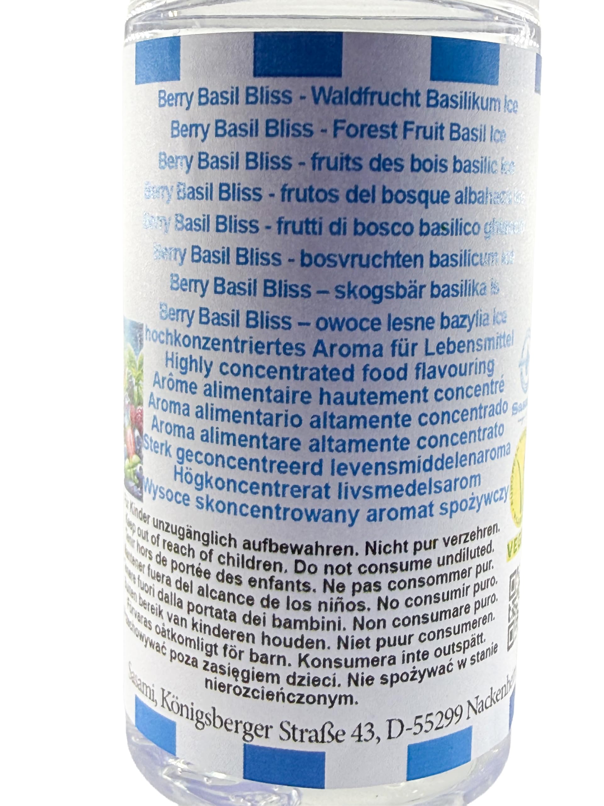 Berry Basil Bliss - fruits des bois basilic Ice arôme concentré - Vegan - Sasami - 100 ml