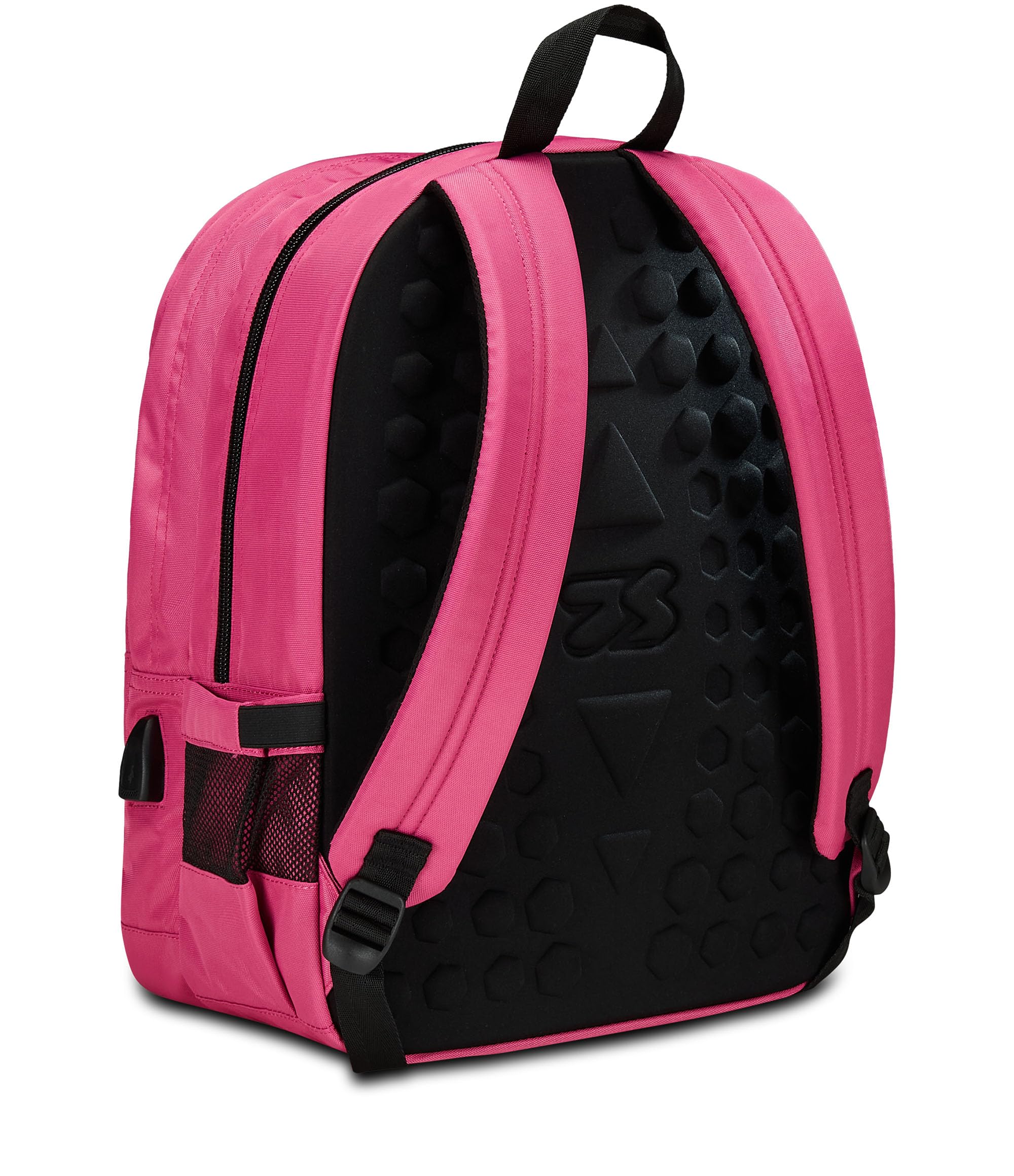 Seven Freethink Zaino Scuola Media Ragazza/Ragazzo, Scuola Elementare 34L, Doppio Scomparto, Tasca PC e Borraccia, Ricarica USB, fucsia