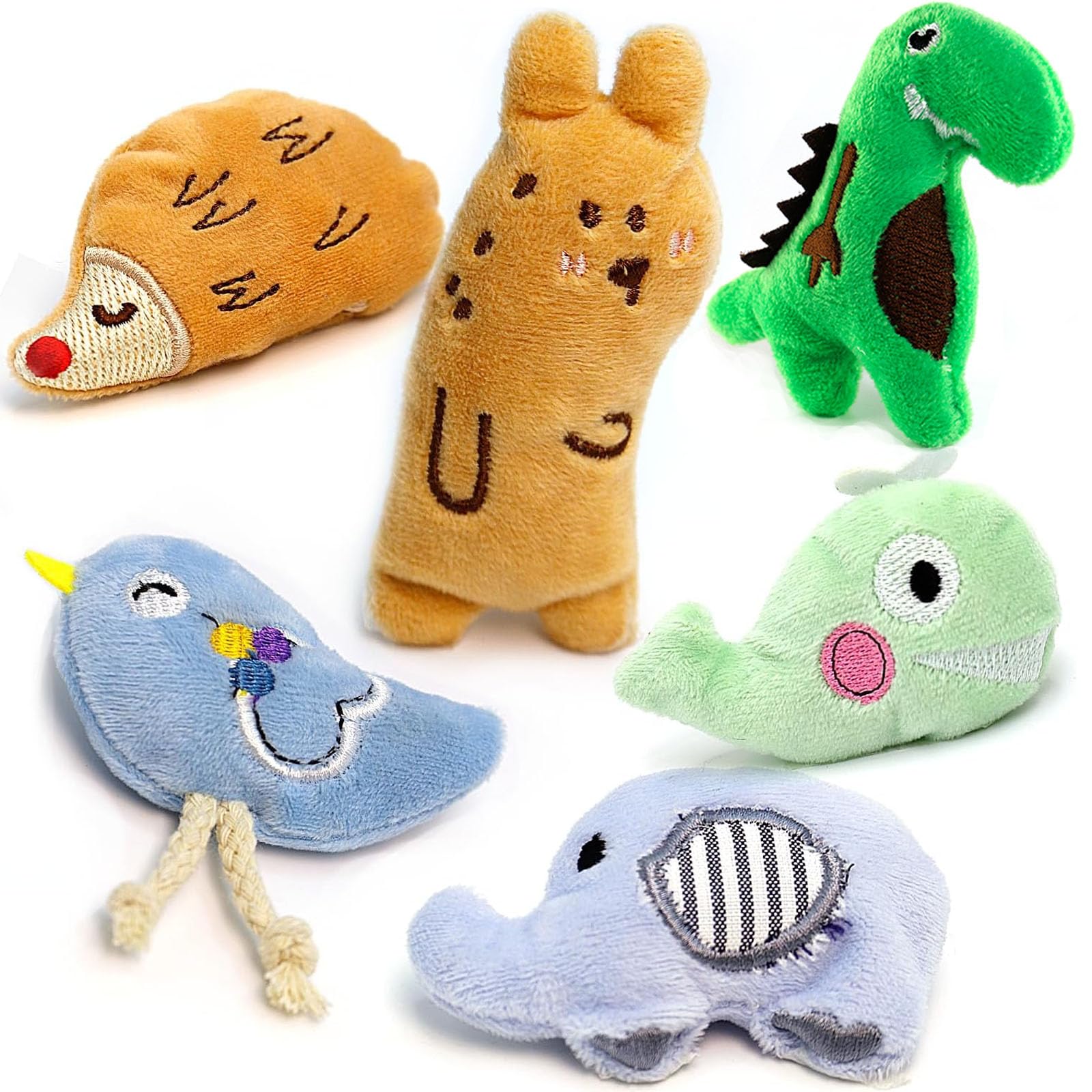 AZOFFYIU Cat Toys, Interactive Cats Toy for Indoor Cats, Soft and Durable Crinkle Sound Catnip Toys, Catnip Filled Mouse Cat Teething Chew Toy (Pack