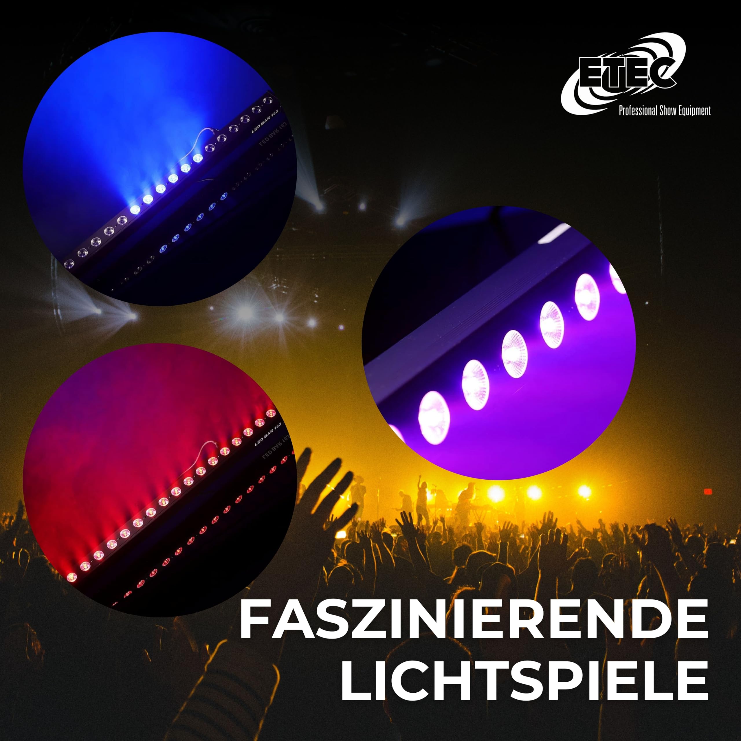 ETEC Professional LED BAR 183 RGB Washer Effekt Leiste Stroboskop Wallwasher DJ Club Bar Architekturbeleuchtung Veranstaltung Bühnenbeleuchtung