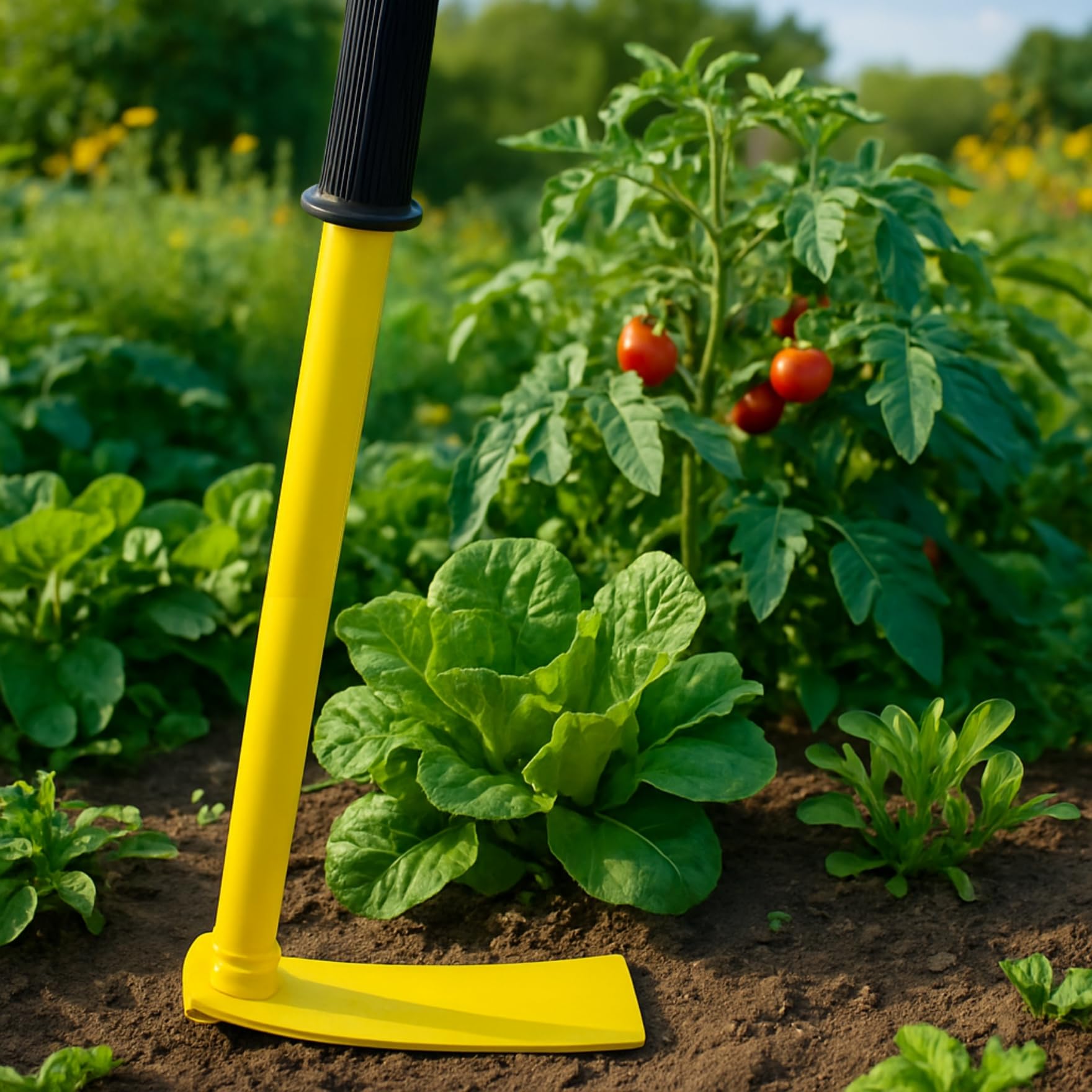 ecofynd Heavy Duty Garden Hand Hoe with 16 inches Handle, Gardening Tool for Easy Soil Cultivation & Weeding, Comfort Grip Handle Phawda, Agriculture Equipment for Home Farm Lands (GT020, Yellow)-image-33