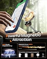 Vista 362 de TOCOL Funda magnética para iPhone 15 Pro Max, protección completa mejorada de la cámara, compatible con Magsafe, protección contra caídas, funda