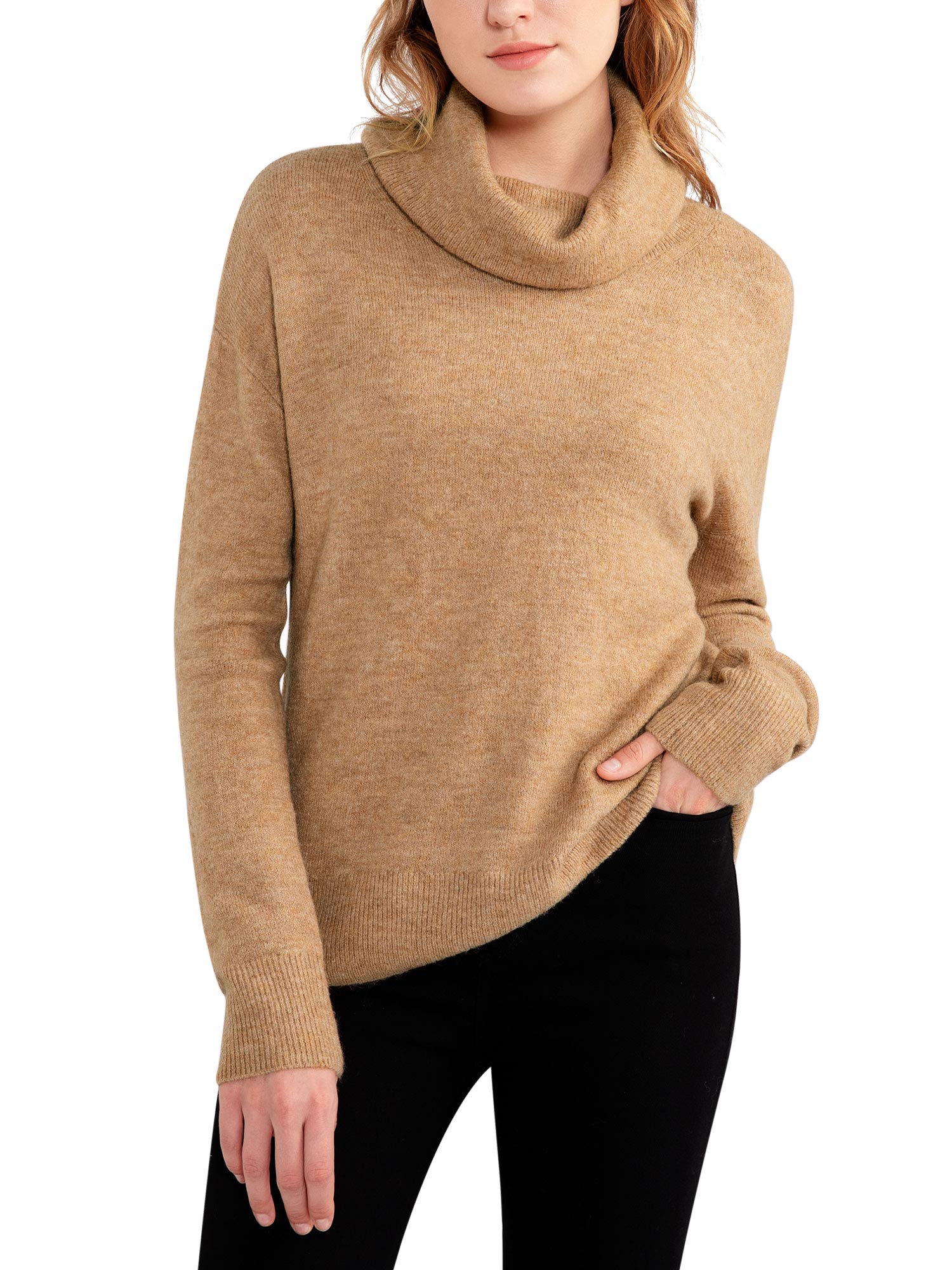 Roll Neck Sweater Cowl Neck Jumper Ladies Womens Jumpers Cowl Neck
