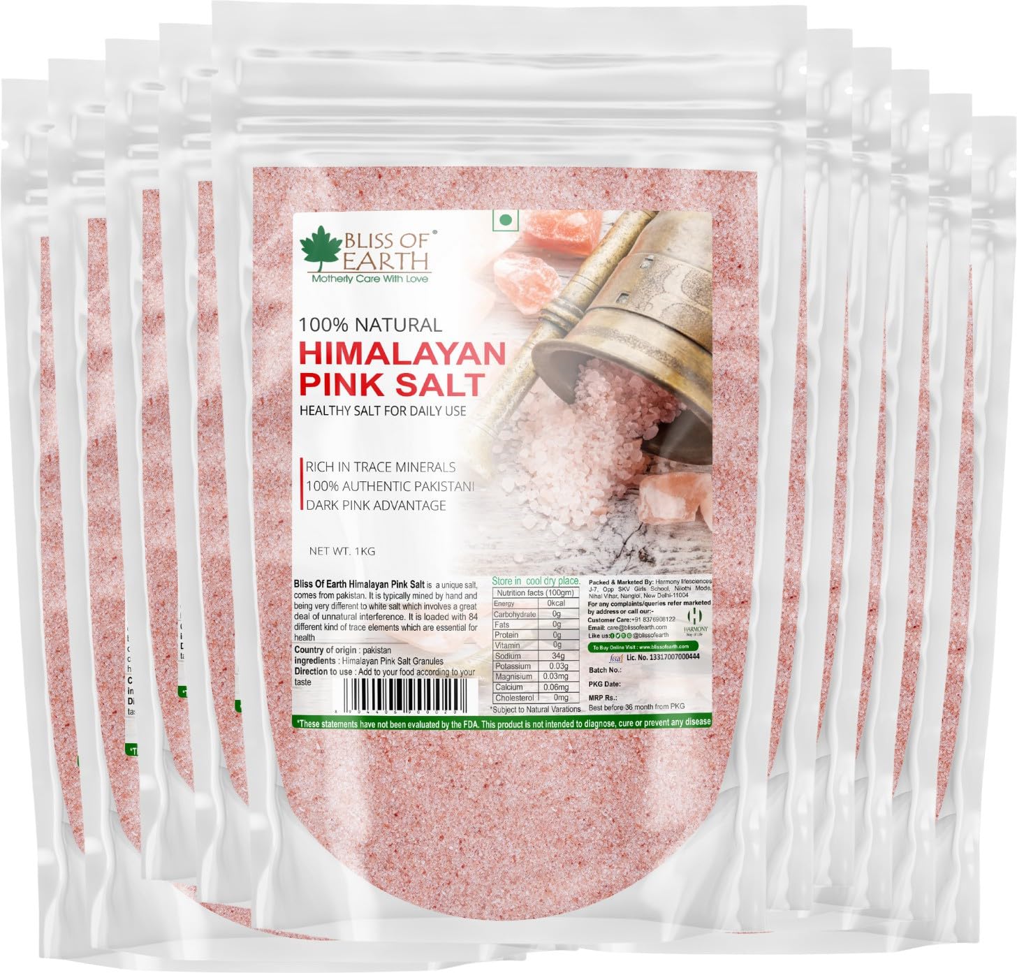 Bliss of Earth 10KG Original Pakistani Himalayan Pink Salt for Weight Loss & Healthy Cooking, Natural Substitute of White Salt (B085N5NGRL) Amazon Price History, Amazon Price Tracker