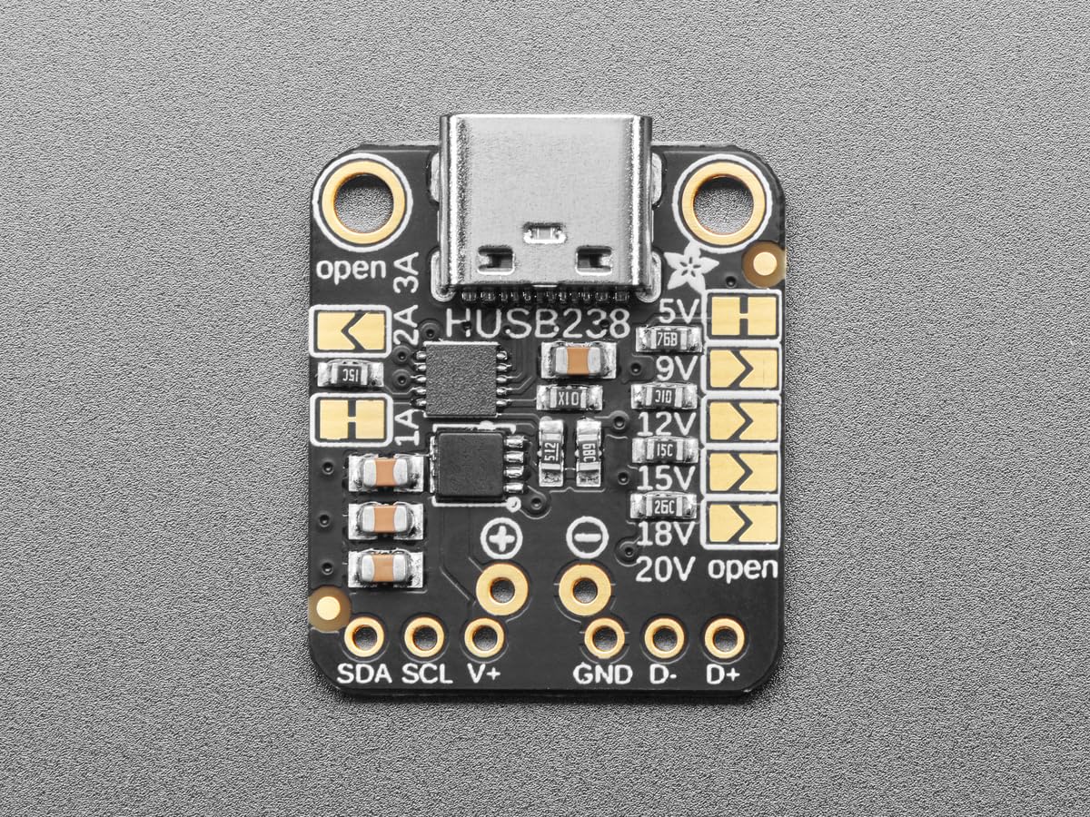 Adafruit USB Type C Power Delivery Dummy Breakout, I2C oder fix, HUSB238, 5807