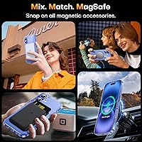 Vista 191 de TAURI Funda magnética 2 en 1 transparente para iPhone 14 Pro, compatible con Magsafe [no amarillenta] con protector de pantalla, protección de grado
